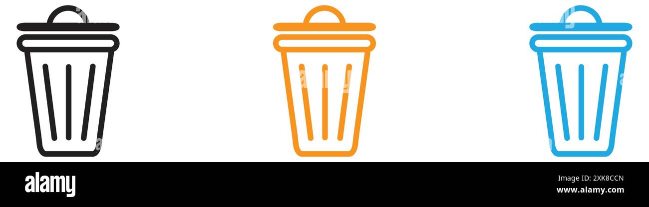 Papierkorb-Symbol Vektor-Logo Set Sammlung oder Bündelpackung Gruppe Stock Vektor