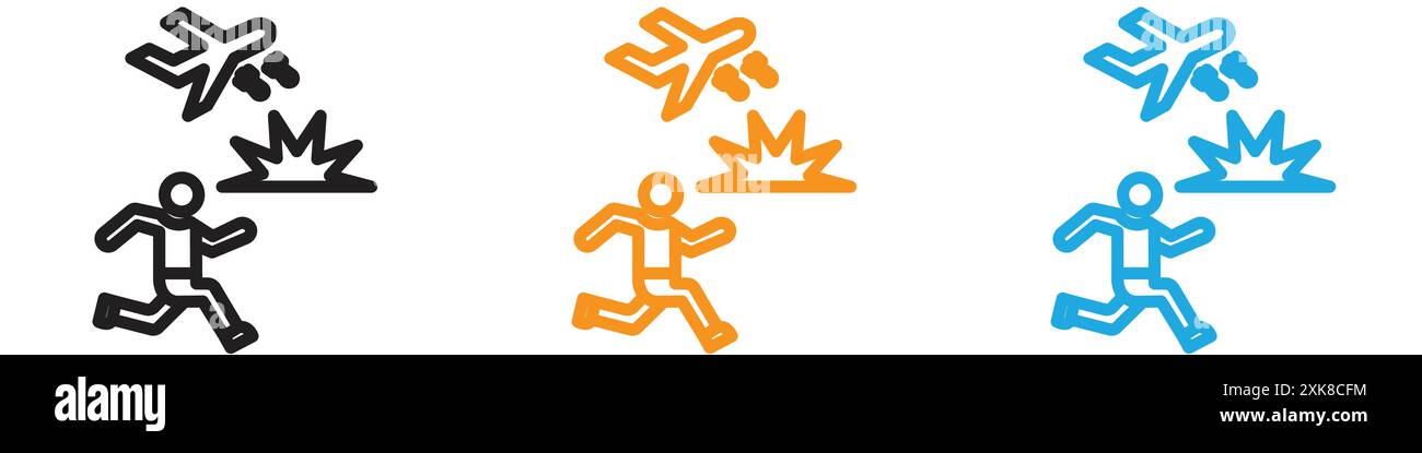 War Refugee Icon Vektor-Logo Set Kollektion oder Bundle Pack Gruppe Stock Vektor