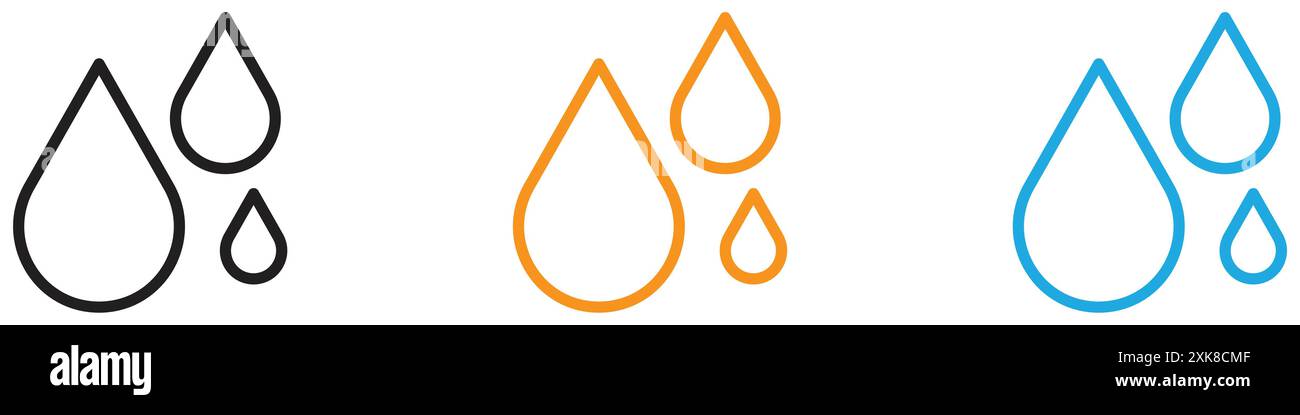 Wassertropfen Symbol Vektor-Logo-Set-Kollektion oder Bundle Pack-Gruppe Stock Vektor