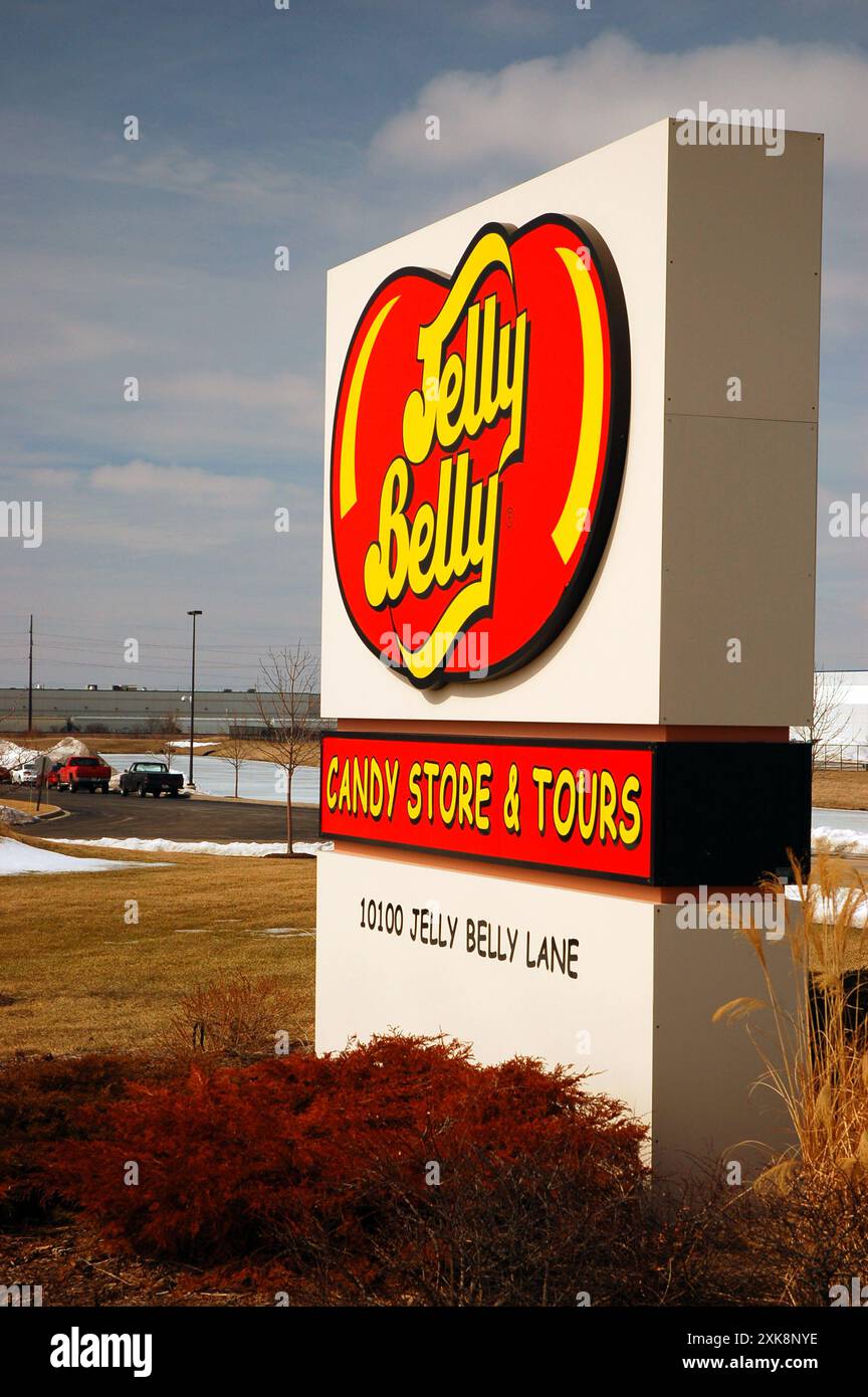 Die Jelly Belly Company bietet Touren und ihre Süßigkeitenfabrik in Pleasant Prairie Wisconsin an Stockfoto