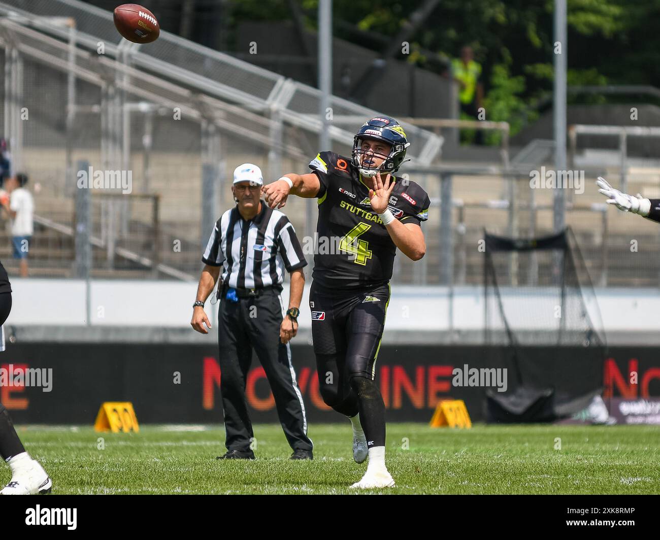 Reilly Hennessey (Stuttgart Surge #4), Stuttgart Surge vs. Wrolcaw Panthers, American Football, European League of Football, Spieltag 9, Saison 2024, 21.07.2024, Foto: EIBNER/Florian Schust Stockfoto