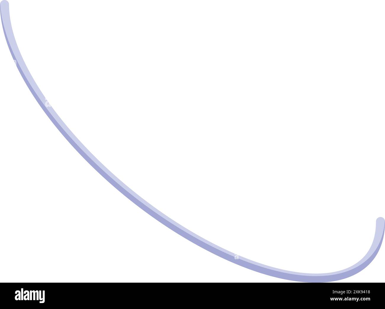 Einfaches, minimalistisches Symbol für isometrisches, blaues, gekrümmtes 3D-Linienelement Stock Vektor