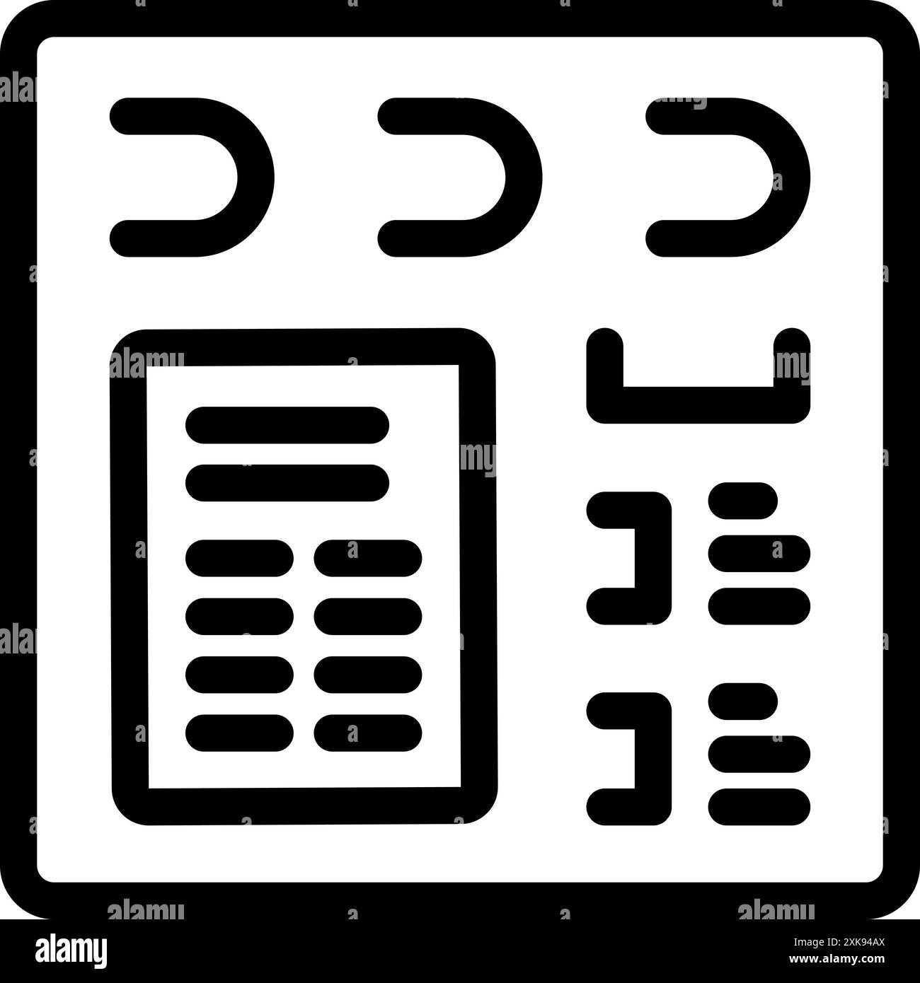 Schnittstelle für digitale Audio-Workstations, mit der Musikproduzenten Audiotitel erstellen und anordnen können Stock Vektor