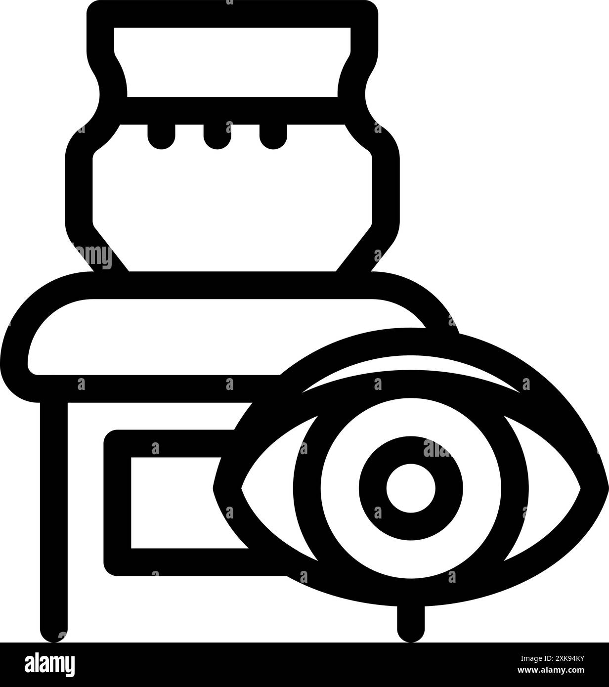 Einfaches Symbol eines Bürowasserkühlers, der von jemandem beobachtet wird, perfekt für Klatsch im Büro Stock Vektor