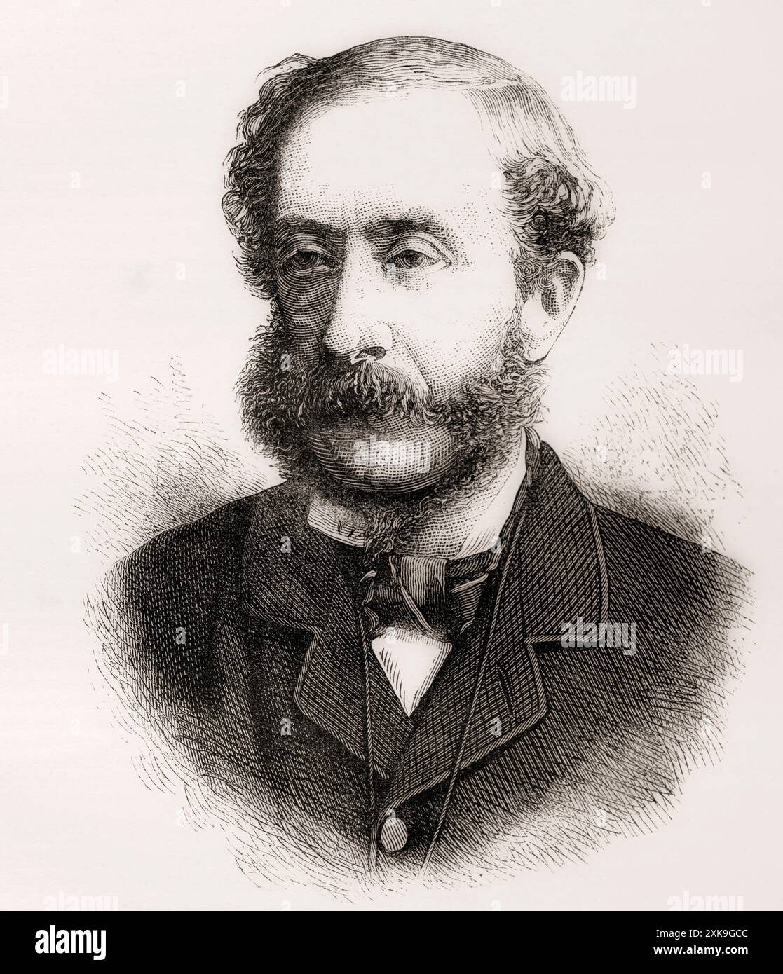 Henry Howard Molyneux Herbert, 4. Earl of Carnarvon, 1831–1890, alias Lord Porchester. Britischer Politiker und führendes Mitglied der Konservativen Partei. Aus Cassells Illustrated History of England, veröffentlicht um 1880. Stockfoto