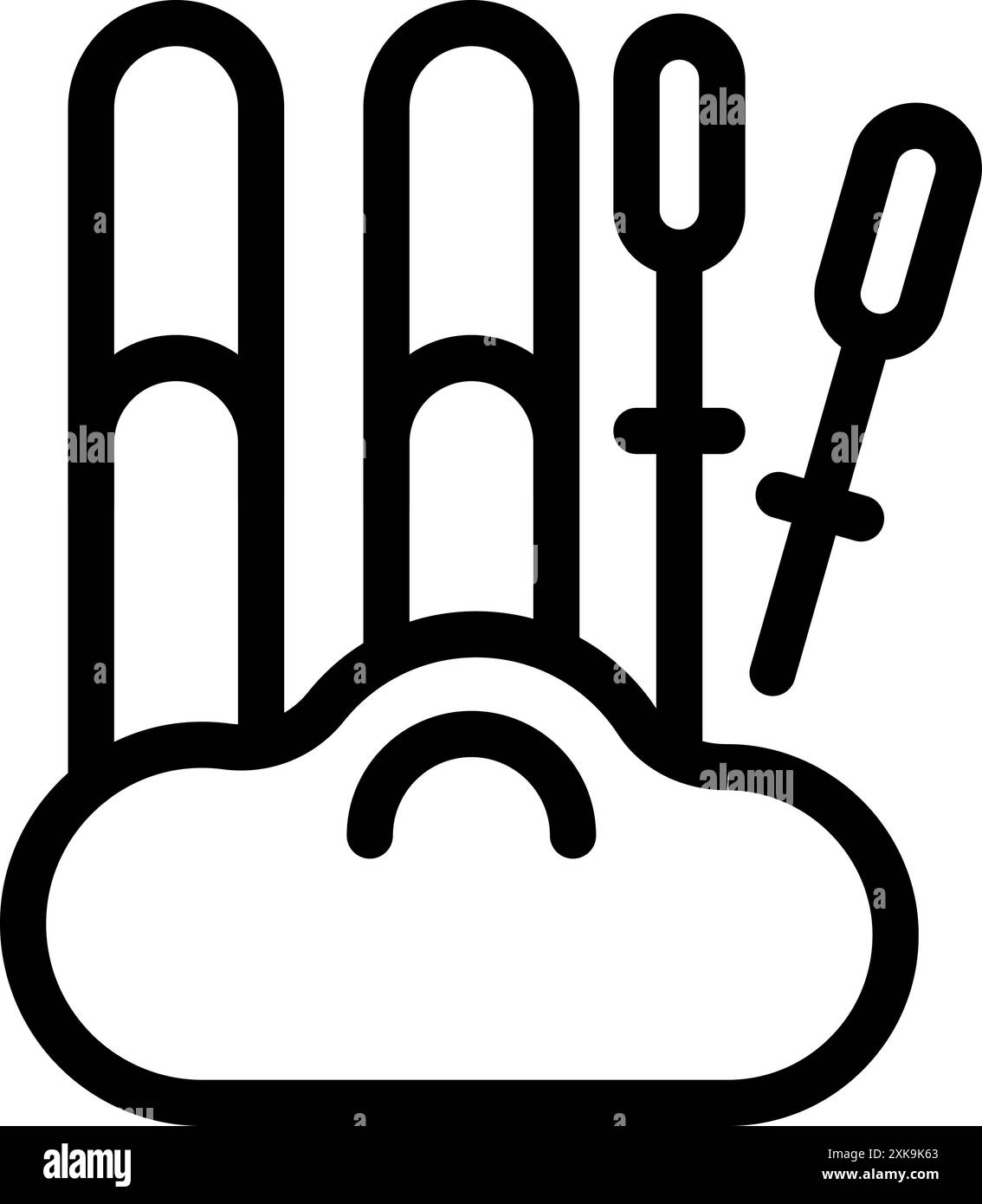 Line Art Ikone eines Dudelsackes mit traditioneller schottischer Musik Stock Vektor