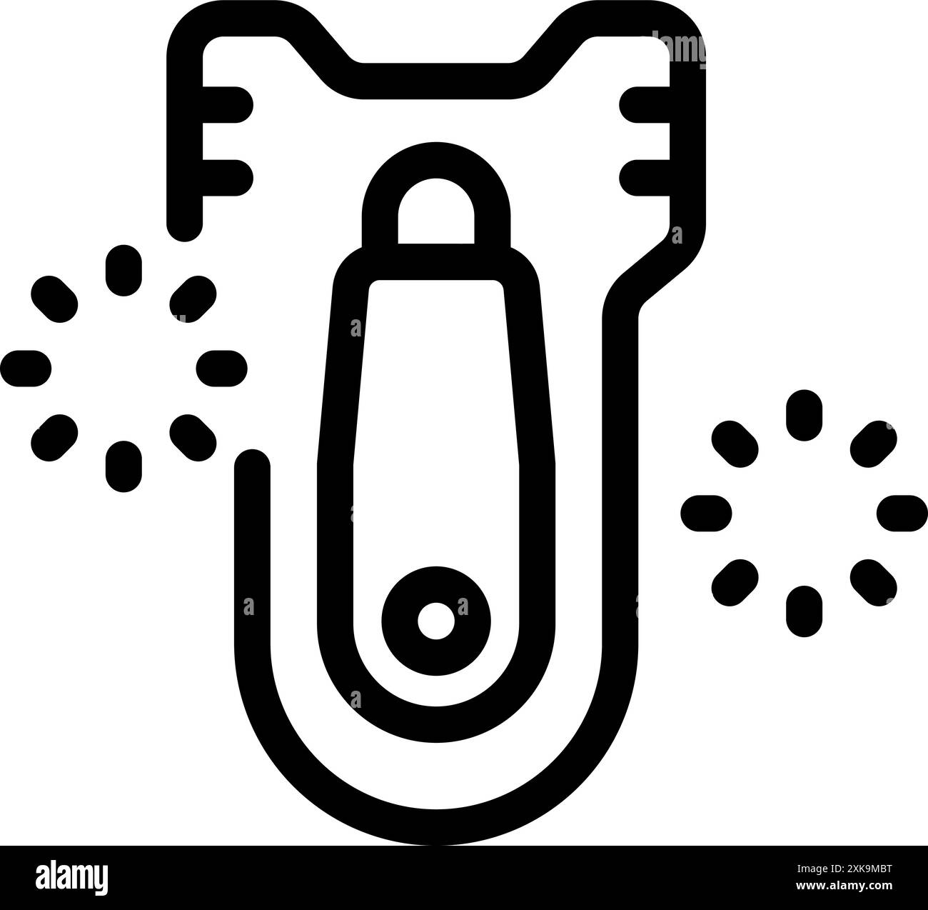 Symbol einer elektrischen Sicherung, die durchbrennt und den Stromkreis vor Überlastung schützt Stock Vektor