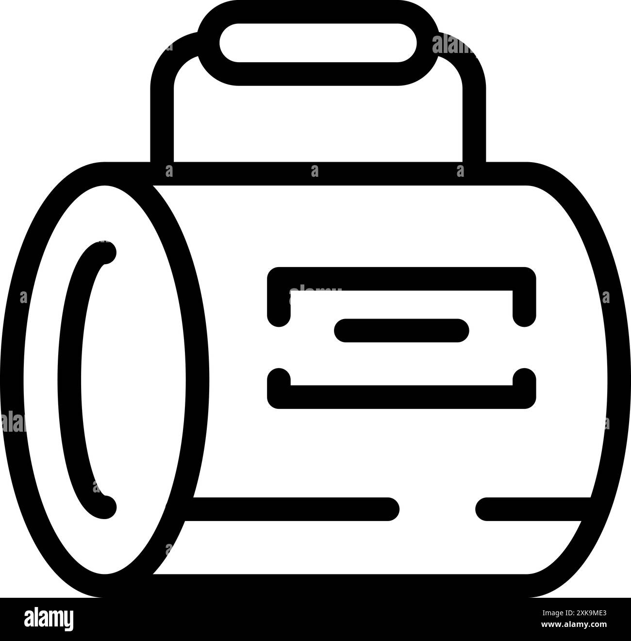 Zeilensymbol eines tragbaren Lautsprechers, ein Gerät, das für die Wiedergabe von Audiodateien von einem Smartphone oder Computer über eine drahtlose Verbindung entwickelt wurde Stock Vektor