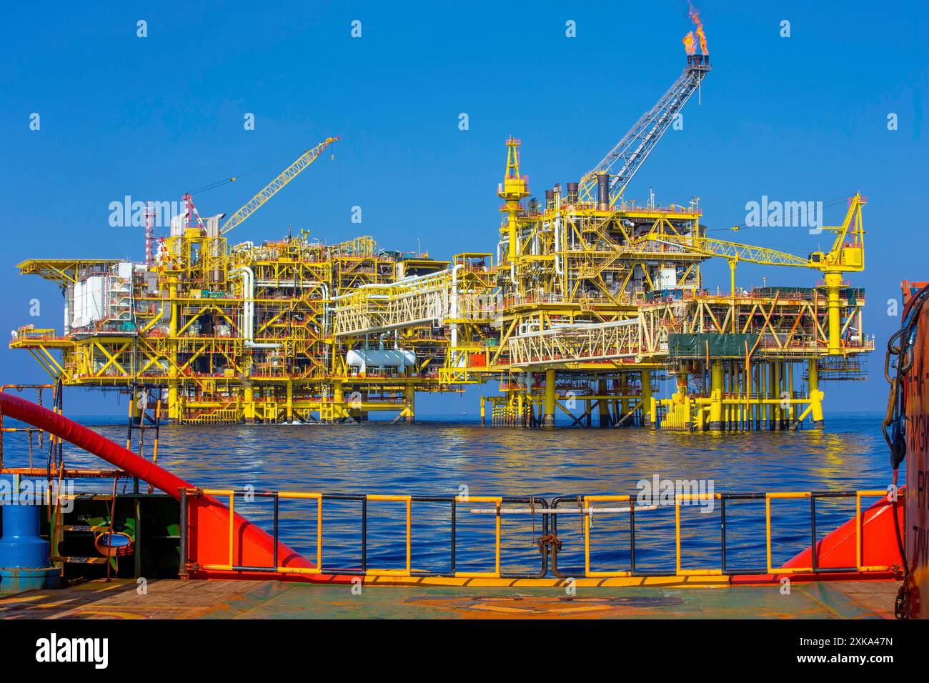 Ölförderung vor dem Golf von Mexiko Stockfoto