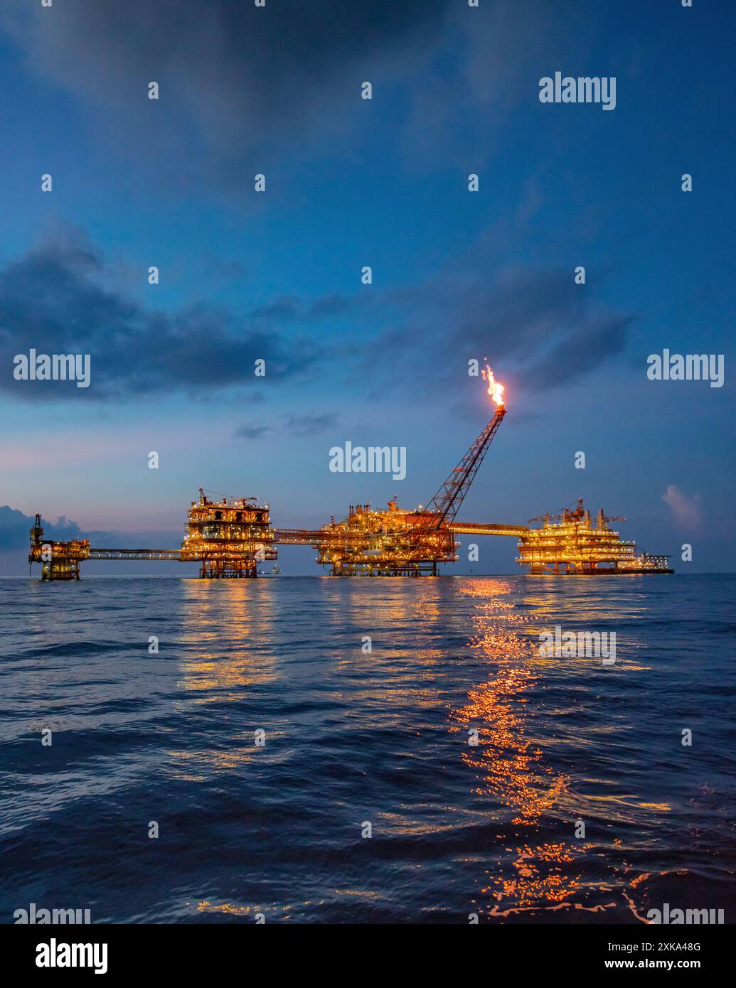 Ölförderung vor dem Golf von Mexiko Stockfoto