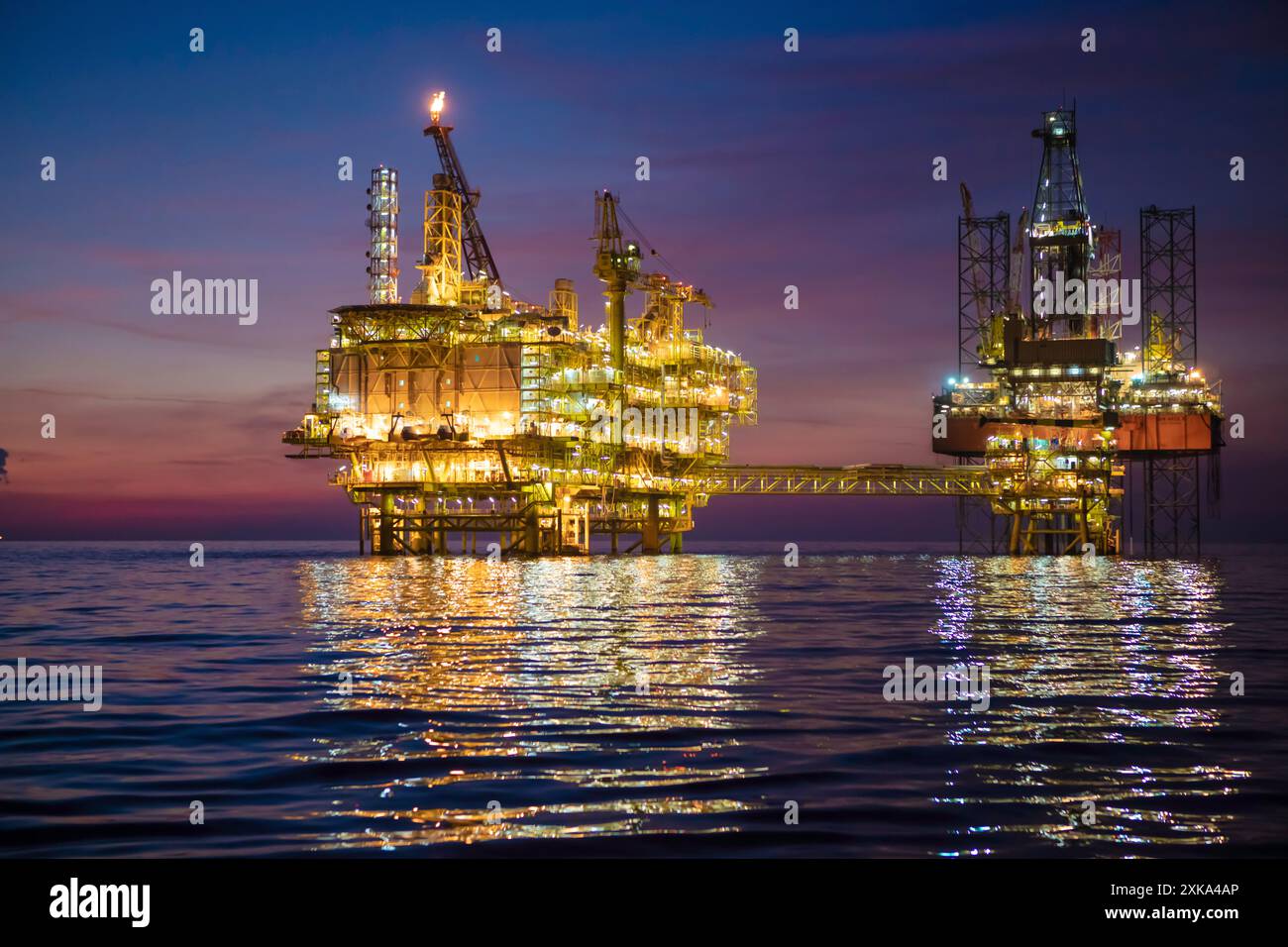 Ölförderung vor dem Golf von Mexiko Stockfoto