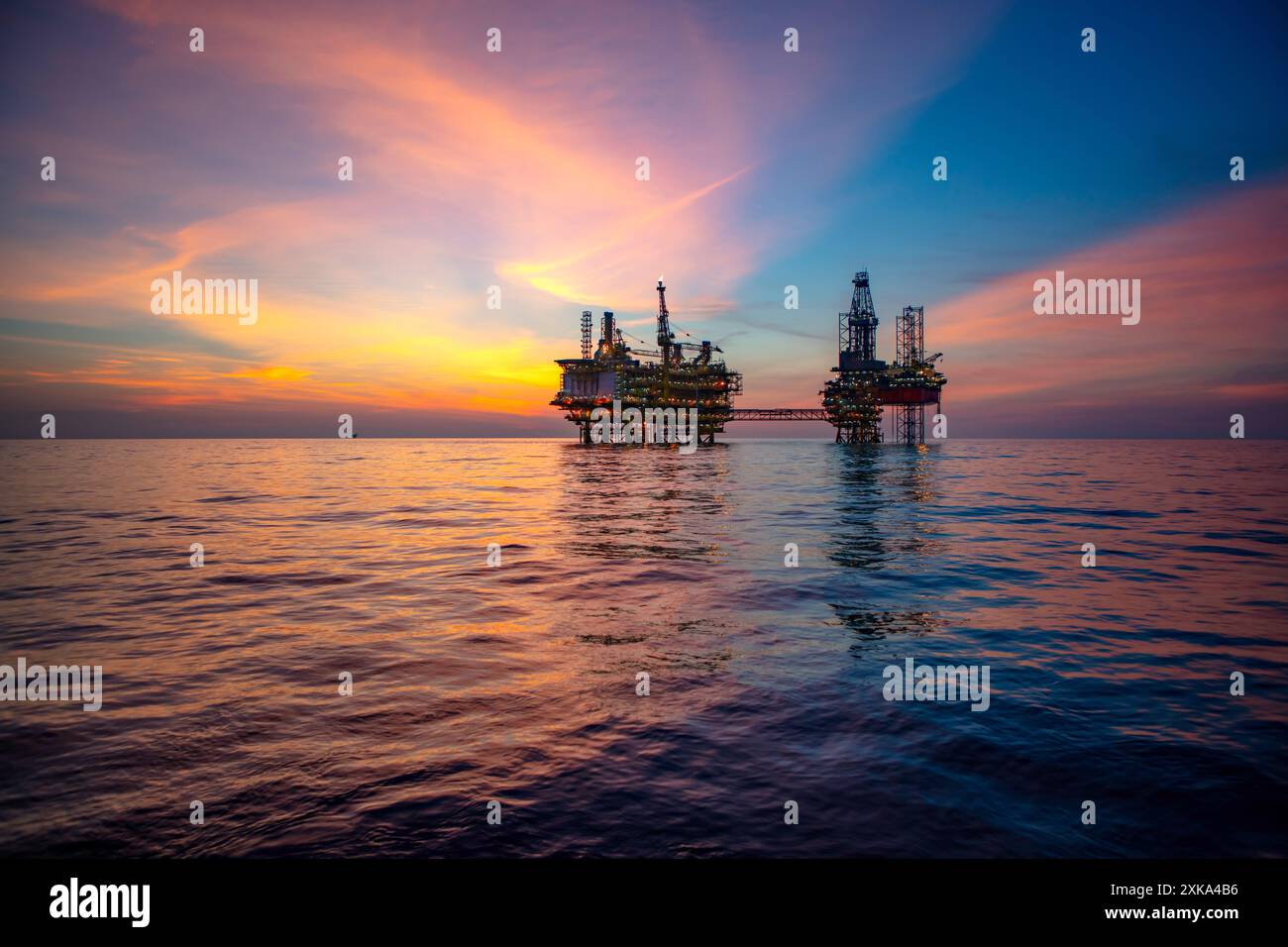 Ölförderung vor dem Golf von Mexiko Stockfoto