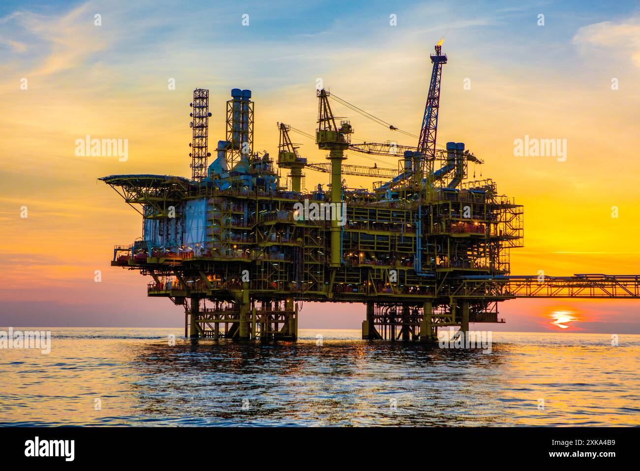 Ölförderung vor dem Golf von Mexiko Stockfoto