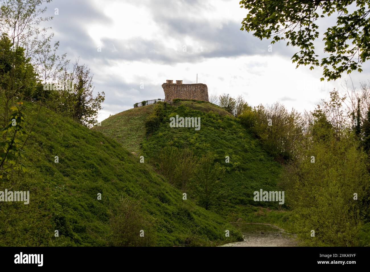 Clare Medieval Castle aus dem 11. Jahrhundert, Clare, Suffolk, England, Großbritannien Stockfoto