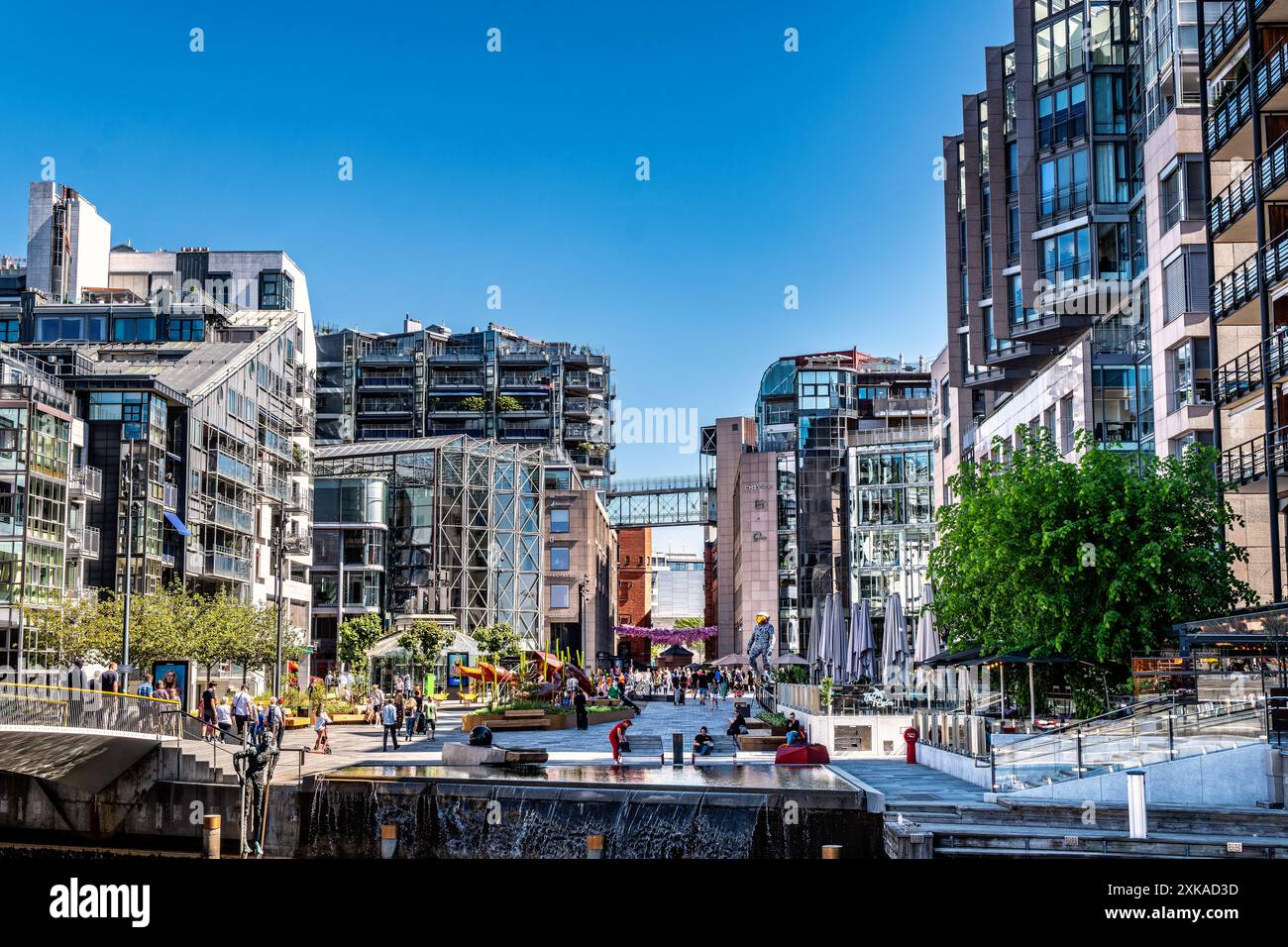 Aker Brygge Alltag in Oslo, Norwegen Stockfoto