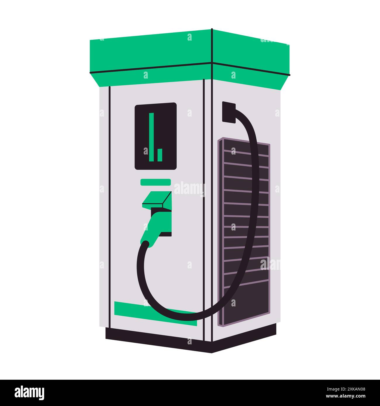 Abbildung des Kastens der Ladestation für Elektrofahrzeuge Stock Vektor