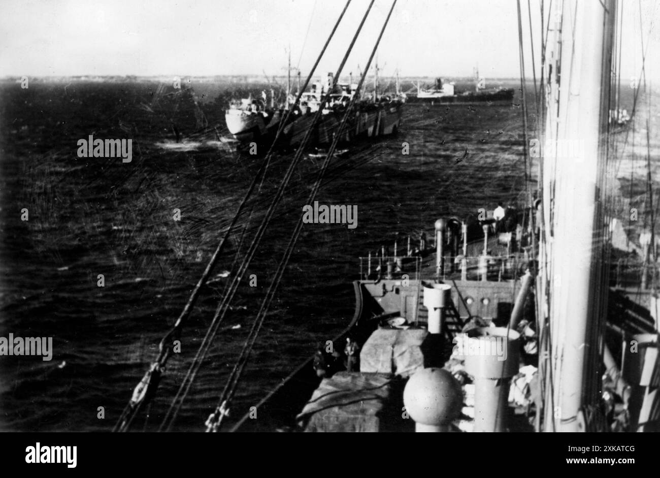 Transportschiff mit Vorräten auf der Ostsee. Foto: Piechowiak. [Automatisierte Übersetzung] Stockfoto