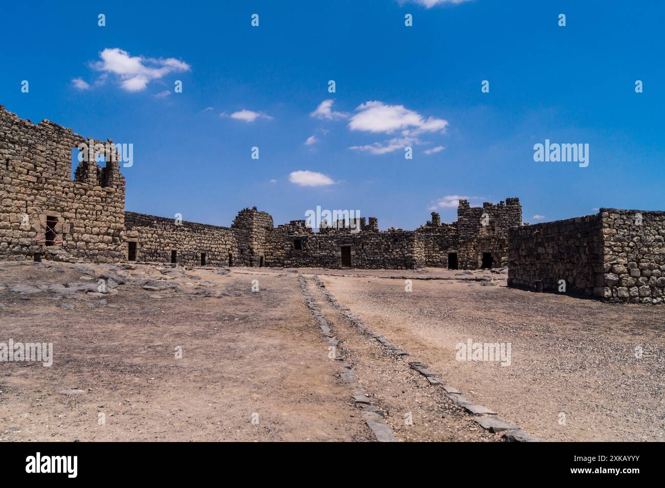 Qasr Al-Azraq, römische Festung, Umayyaden-Wüstenburg, Azraq, Jordanien, Hauptquartier von Lawrence von Arabien im Jahr 1917 Stockfoto