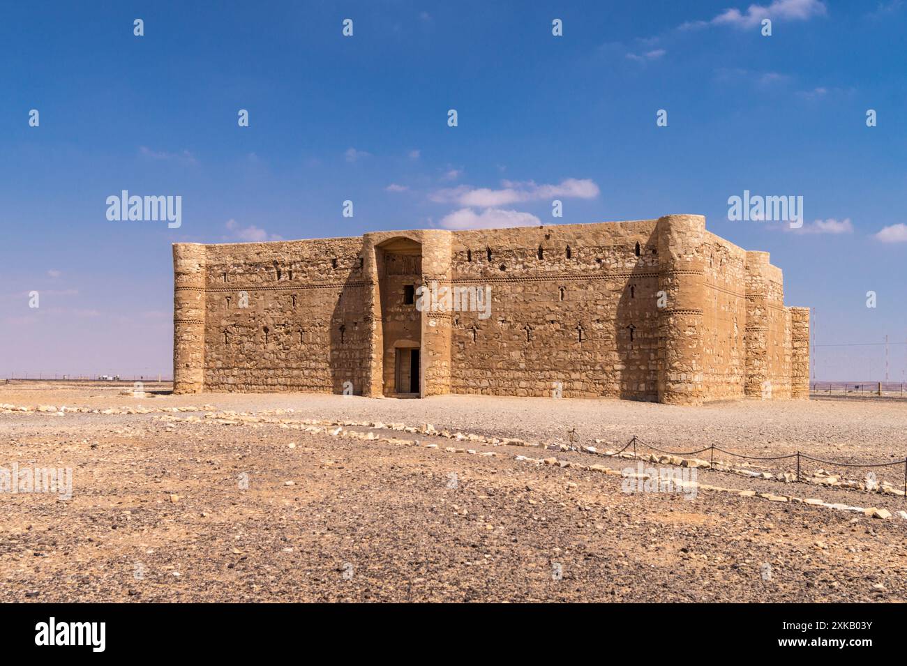 Qasr Al-Harranah, Umayyaden-Wüstenburg, vor 710 n. Chr., Al-Azraq Highway, Jordanien Stockfoto