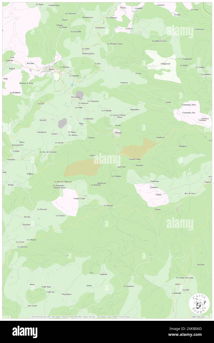 Gijounet, Tarn, FR, Frankreich, Occitanie, n 43 42' 51''', N 2 36' 56'', Karte, Cartascapes Map, veröffentlicht 2024. Erkunden Sie Cartascapes, eine Karte, die die vielfältigen Landschaften, Kulturen und Ökosysteme der Erde enthüllt. Reisen Sie durch Zeit und Raum und entdecken Sie die Verflechtungen der Vergangenheit, Gegenwart und Zukunft unseres Planeten. Stockfoto