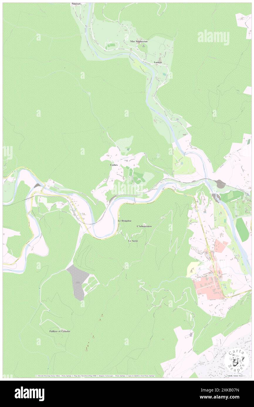 Corbes, Gard, FR, Frankreich, Occitanie, n 44 4' 33''', N 3 57' 15''', Karte, Cartascapes Map, veröffentlicht 2024. Erkunden Sie Cartascapes, eine Karte, die die vielfältigen Landschaften, Kulturen und Ökosysteme der Erde enthüllt. Reisen Sie durch Zeit und Raum und entdecken Sie die Verflechtungen der Vergangenheit, Gegenwart und Zukunft unseres Planeten. Stockfoto