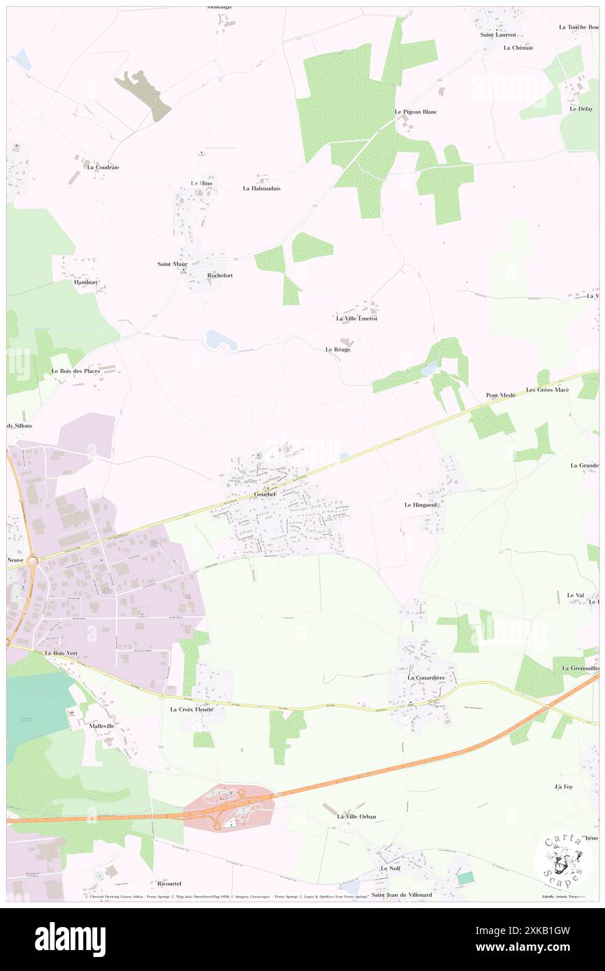 Gourhel, Morbihan, FR, Frankreich, Bretagne, n 47 56' 15'', S 2 21' 38'', Karte, Cartascapes Map, veröffentlicht 2024. Erkunden Sie Cartascapes, eine Karte, die die vielfältigen Landschaften, Kulturen und Ökosysteme der Erde enthüllt. Reisen Sie durch Zeit und Raum und entdecken Sie die Verflechtungen der Vergangenheit, Gegenwart und Zukunft unseres Planeten. Stockfoto