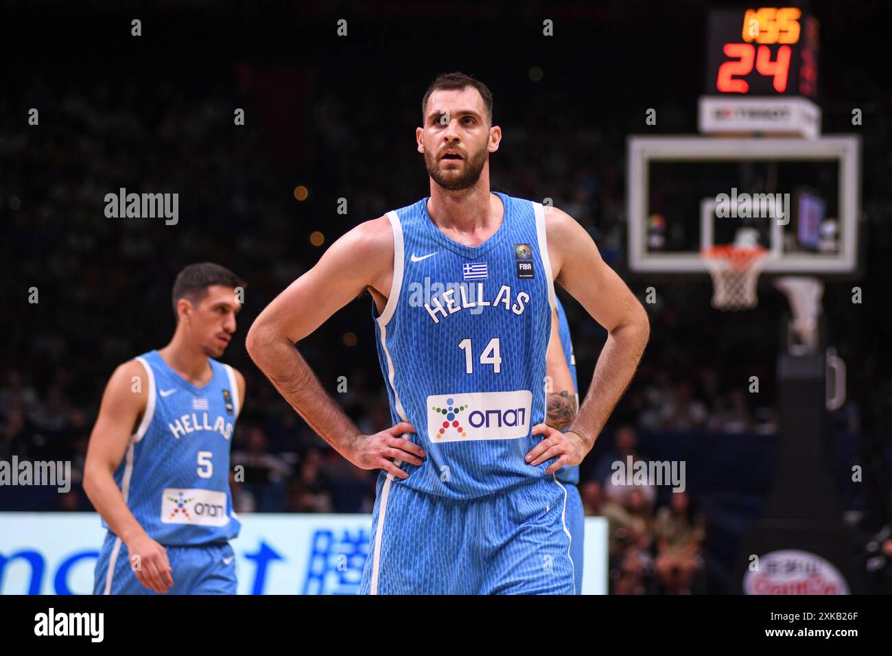 Georgios Papagiannis (Griechenland). FIBA Olympisches Qualifikationsturnier. Piräus 2024. Stockfoto