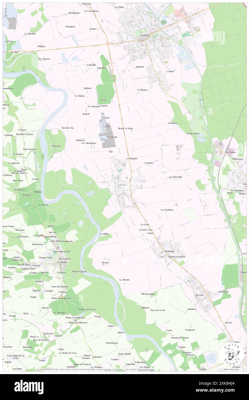 Finhan, Tarn-et-Garonne, FR, Frankreich, Occitanie, n 43 54' 45'', N 1 13' 14'', Karte, Cartascapes Map, veröffentlicht 2024. Erkunden Sie Cartascapes, eine Karte, die die vielfältigen Landschaften, Kulturen und Ökosysteme der Erde enthüllt. Reisen Sie durch Zeit und Raum und entdecken Sie die Verflechtungen der Vergangenheit, Gegenwart und Zukunft unseres Planeten. Stockfoto