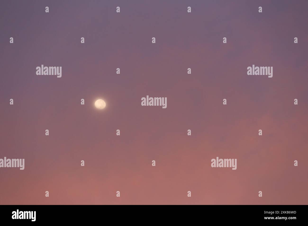 Dämmerungshimmel mit Vollmond, Aussicht für natürliche Landschaftsgestaltung. Stockfoto