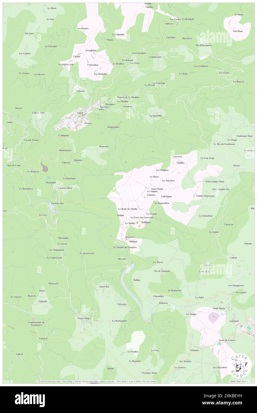 Ferrieres, Tarn, FR, Frankreich, Occitanie, n 43 39' 45'', N 2 26' 58'', Karte, Cartascapes Map, veröffentlicht 2024. Erkunden Sie Cartascapes, eine Karte, die die vielfältigen Landschaften, Kulturen und Ökosysteme der Erde enthüllt. Reisen Sie durch Zeit und Raum und entdecken Sie die Verflechtungen der Vergangenheit, Gegenwart und Zukunft unseres Planeten. Stockfoto