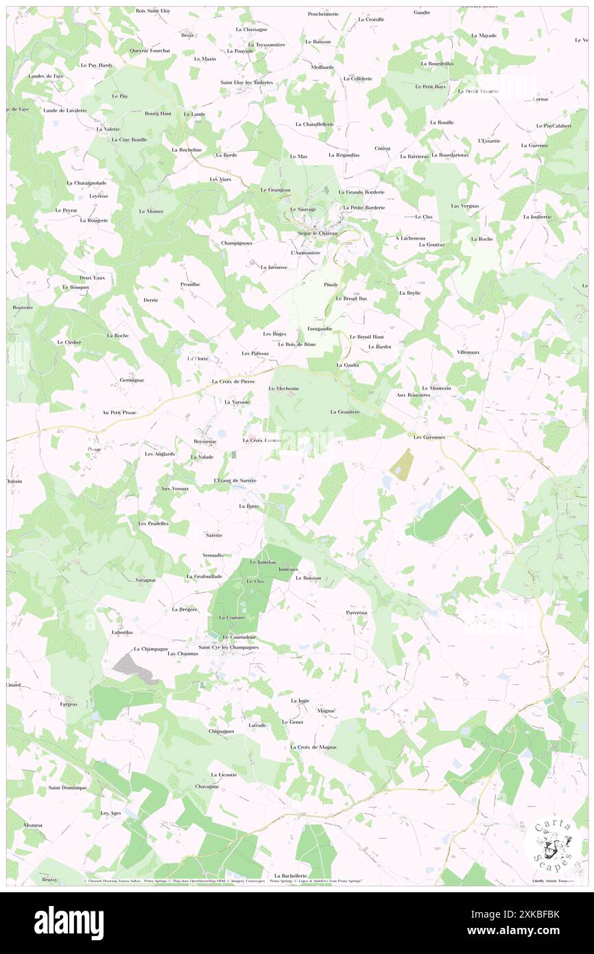 Beyssenac, Corrèze, FR, Frankreich, Nouvelle-Aquitaine, n 45 24' 15''', N 1 17' 9'', Karte, Cartascapes Map, veröffentlicht 2024. Erkunden Sie Cartascapes, eine Karte, die die vielfältigen Landschaften, Kulturen und Ökosysteme der Erde enthüllt. Reisen Sie durch Zeit und Raum und entdecken Sie die Verflechtungen der Vergangenheit, Gegenwart und Zukunft unseres Planeten. Stockfoto