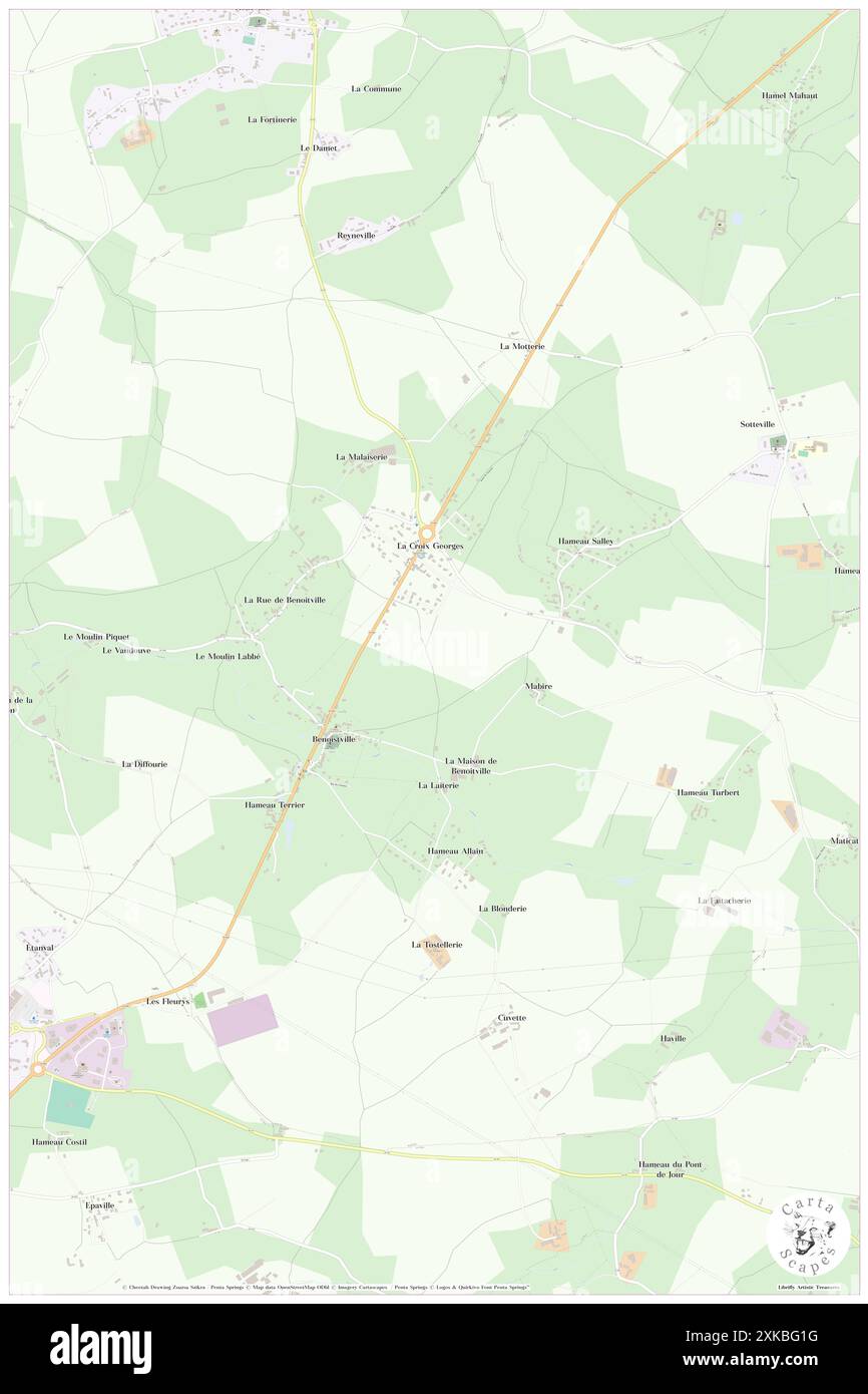 Benoitville, Manche, FR, Frankreich, Normandie, n 49 31' 40'', S 1 46' 50'', Karte, Cartascapes Map, veröffentlicht 2024. Erkunden Sie Cartascapes, eine Karte, die die vielfältigen Landschaften, Kulturen und Ökosysteme der Erde enthüllt. Reisen Sie durch Zeit und Raum und entdecken Sie die Verflechtungen der Vergangenheit, Gegenwart und Zukunft unseres Planeten. Stockfoto