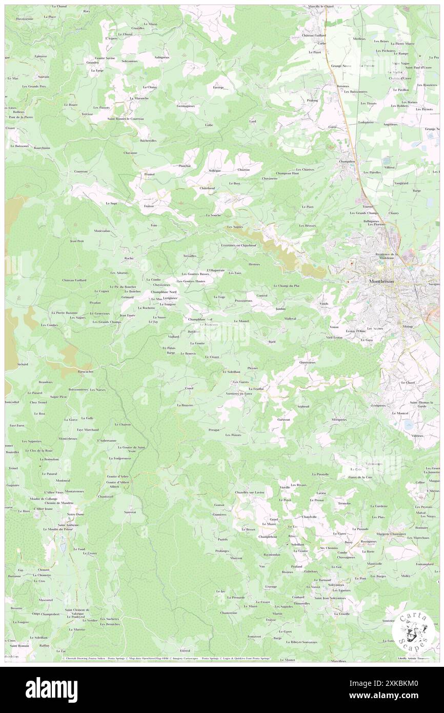 Bard, Loire, FR, Frankreich, Auvergne-Rhône-Alpes, n 45 35' 14'', N 4 0' 41'', Karte, Cartascapes Map, veröffentlicht 2024. Erkunden Sie Cartascapes, eine Karte, die die vielfältigen Landschaften, Kulturen und Ökosysteme der Erde enthüllt. Reisen Sie durch Zeit und Raum und entdecken Sie die Verflechtungen der Vergangenheit, Gegenwart und Zukunft unseres Planeten. Stockfoto