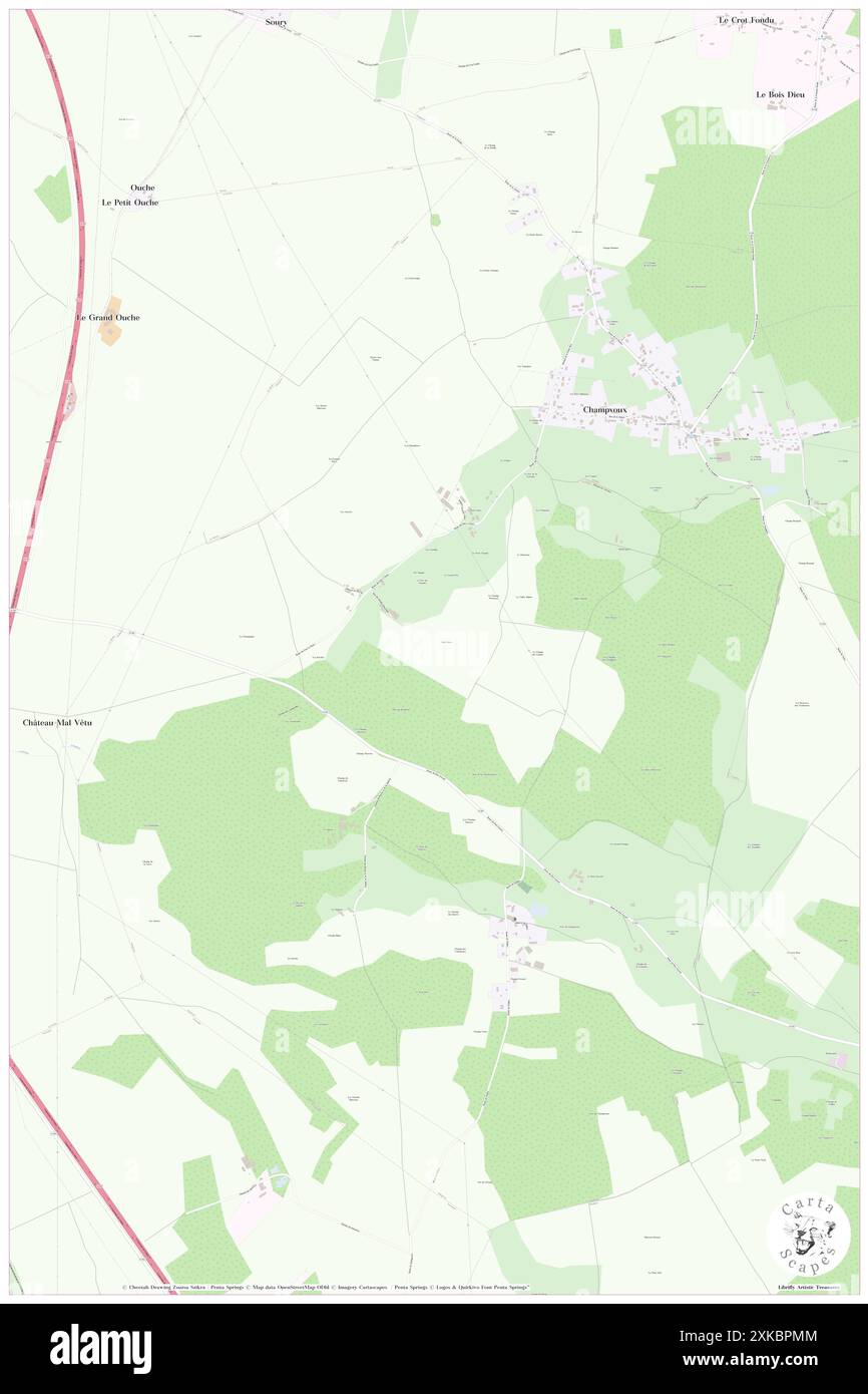 Champvoux, Nièvre, FR, Frankreich, Bourgogne-Franche-Comté, n 47 9' 19'', N 3 4' 59'', Karte, Cartascapes Map, veröffentlicht 2024. Erkunden Sie Cartascapes, eine Karte, die die vielfältigen Landschaften, Kulturen und Ökosysteme der Erde enthüllt. Reisen Sie durch Zeit und Raum und entdecken Sie die Verflechtungen der Vergangenheit, Gegenwart und Zukunft unseres Planeten. Stockfoto