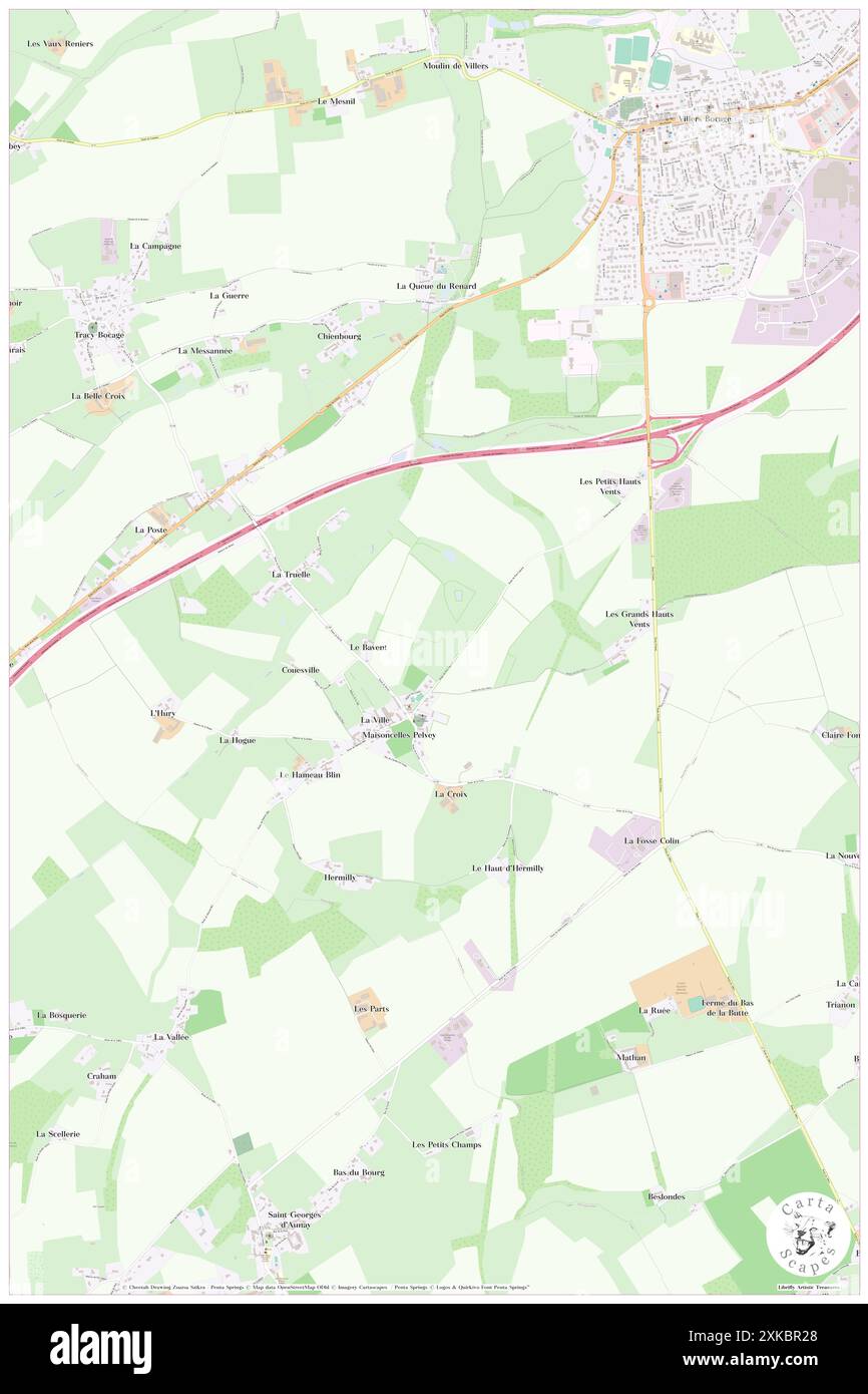 Maisoncelles-Pelvey, Calvados, FR, Frankreich, Normandie, n 49 3' 24'', S 0 40' 27'', Karte, Cartascapes Map, veröffentlicht 2024. Erkunden Sie Cartascapes, eine Karte, die die vielfältigen Landschaften, Kulturen und Ökosysteme der Erde enthüllt. Reisen Sie durch Zeit und Raum und entdecken Sie die Verflechtungen der Vergangenheit, Gegenwart und Zukunft unseres Planeten. Stockfoto