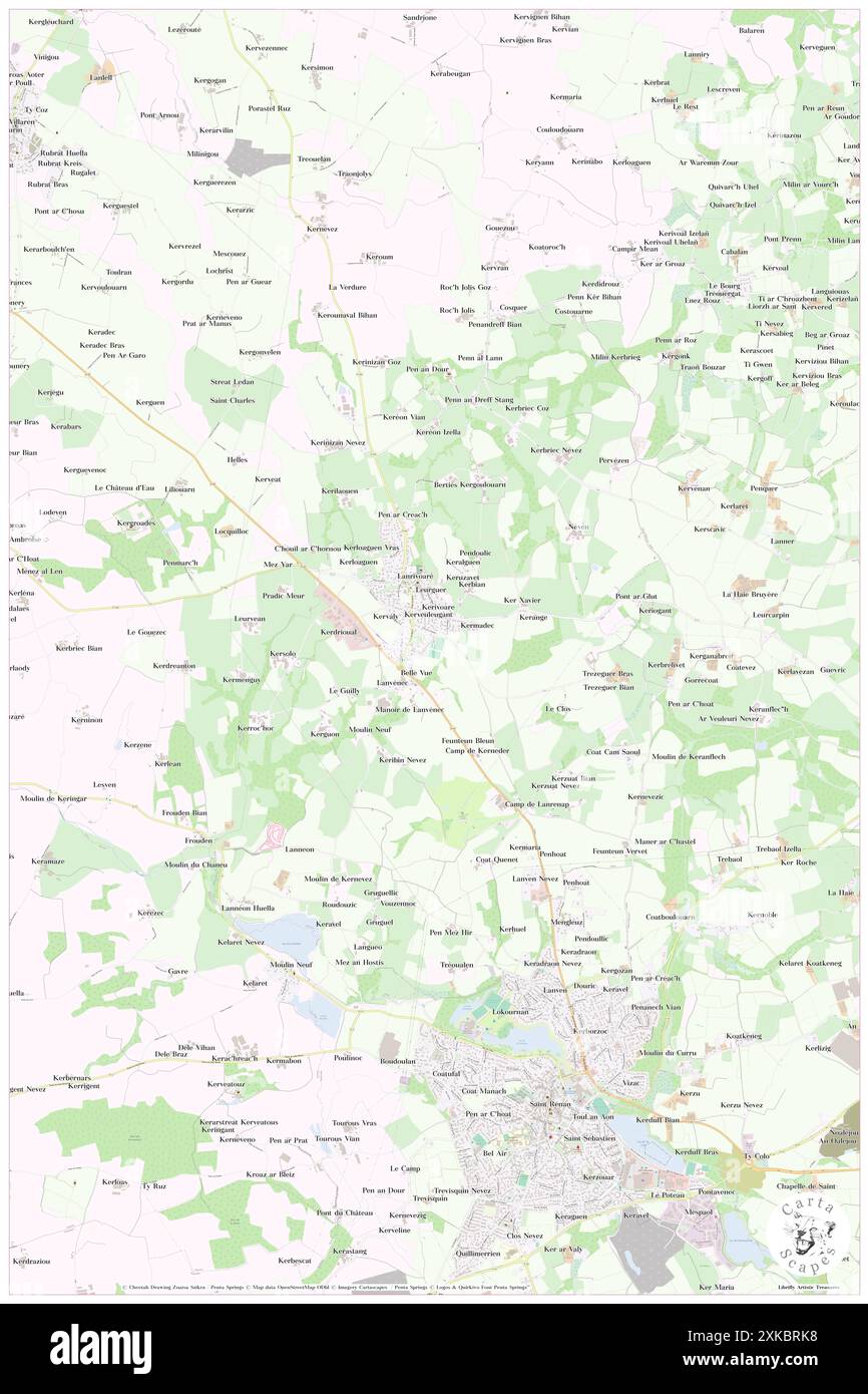 Lanrivoare, Finistère, FR, Frankreich, Bretagne, n 48 28' 23'', S 4 38' 19'', Karte, Cartascapes Map, veröffentlicht 2024. Erkunden Sie Cartascapes, eine Karte, die die vielfältigen Landschaften, Kulturen und Ökosysteme der Erde enthüllt. Reisen Sie durch Zeit und Raum und entdecken Sie die Verflechtungen der Vergangenheit, Gegenwart und Zukunft unseres Planeten. Stockfoto