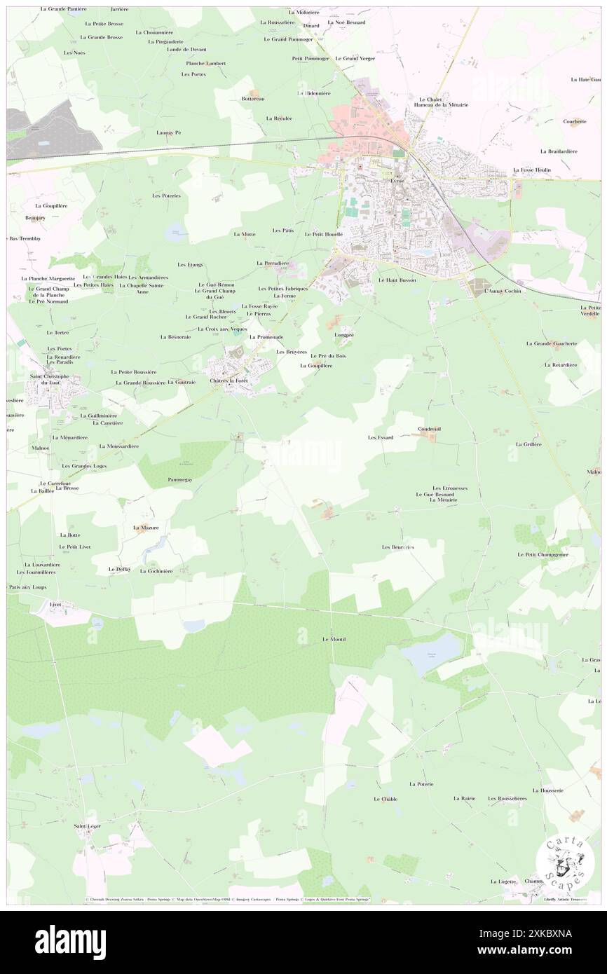 Chatres-la-Foret, Mayenne, FR, Frankreich, Pays de la Loire, N 48 8' 0'', S 0 25' 54'', Karte, Cartascapes Map, veröffentlicht 2024. Erkunden Sie Cartascapes, eine Karte, die die vielfältigen Landschaften, Kulturen und Ökosysteme der Erde enthüllt. Reisen Sie durch Zeit und Raum und entdecken Sie die Verflechtungen der Vergangenheit, Gegenwart und Zukunft unseres Planeten. Stockfoto