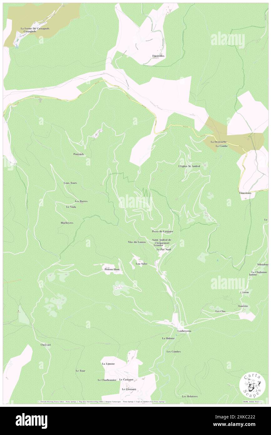 Saint-Andeol-de-Clerguemort, Lozère, FR, Frankreich, Occitanie, n 44 17' 30''', N 3 54' 25''', Karte, Cartascapes Map 2024 veröffentlicht. Erkunden Sie Cartascapes, eine Karte, die die vielfältigen Landschaften, Kulturen und Ökosysteme der Erde enthüllt. Reisen Sie durch Zeit und Raum und entdecken Sie die Verflechtungen der Vergangenheit, Gegenwart und Zukunft unseres Planeten. Stockfoto