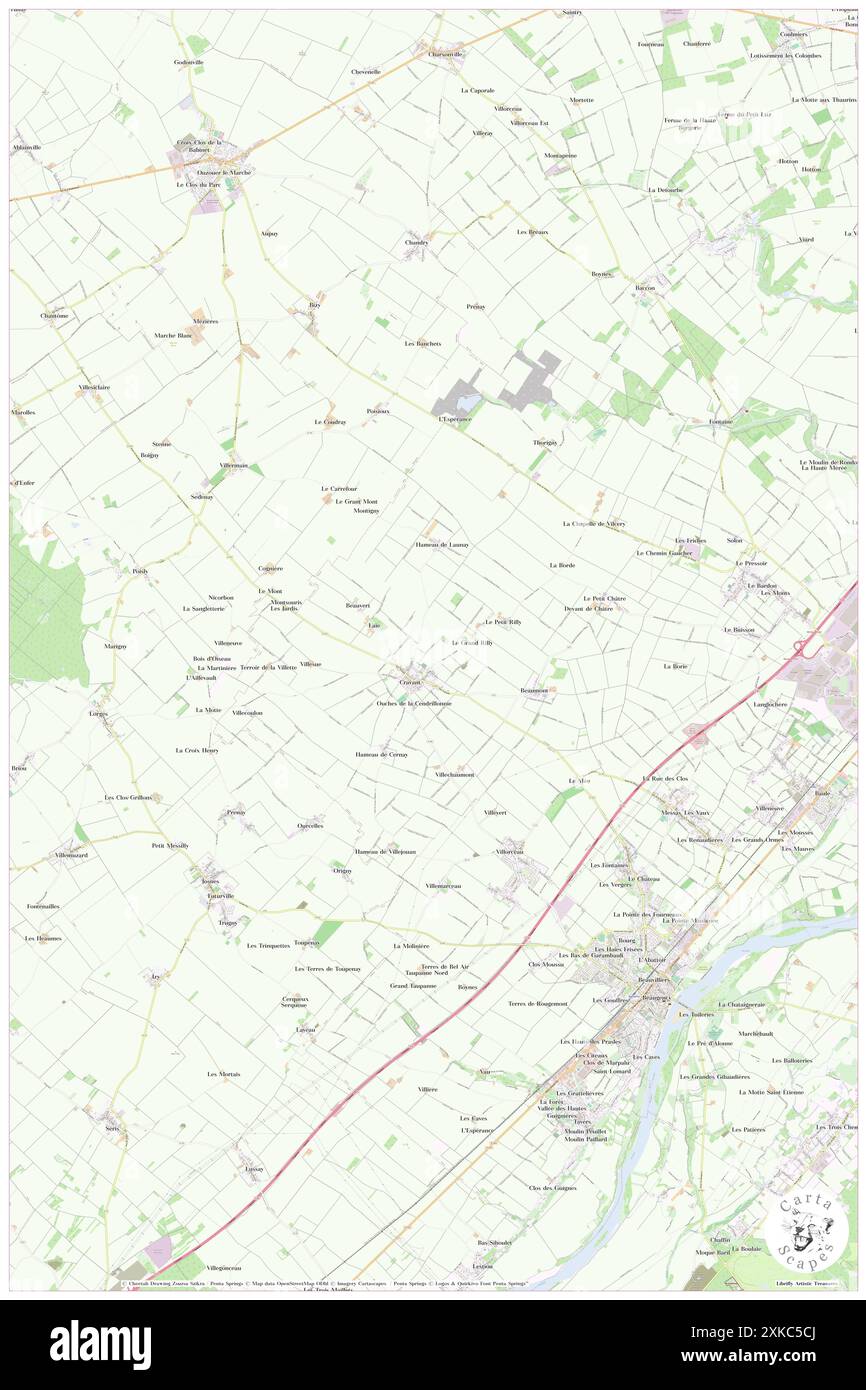 Cravant, Loiret, FR, Frankreich, Centre, n 47 49' 42''', N 1 34' 23'', Karte, Cartascapes Map, veröffentlicht 2024. Erkunden Sie Cartascapes, eine Karte, die die vielfältigen Landschaften, Kulturen und Ökosysteme der Erde enthüllt. Reisen Sie durch Zeit und Raum und entdecken Sie die Verflechtungen der Vergangenheit, Gegenwart und Zukunft unseres Planeten. Stockfoto