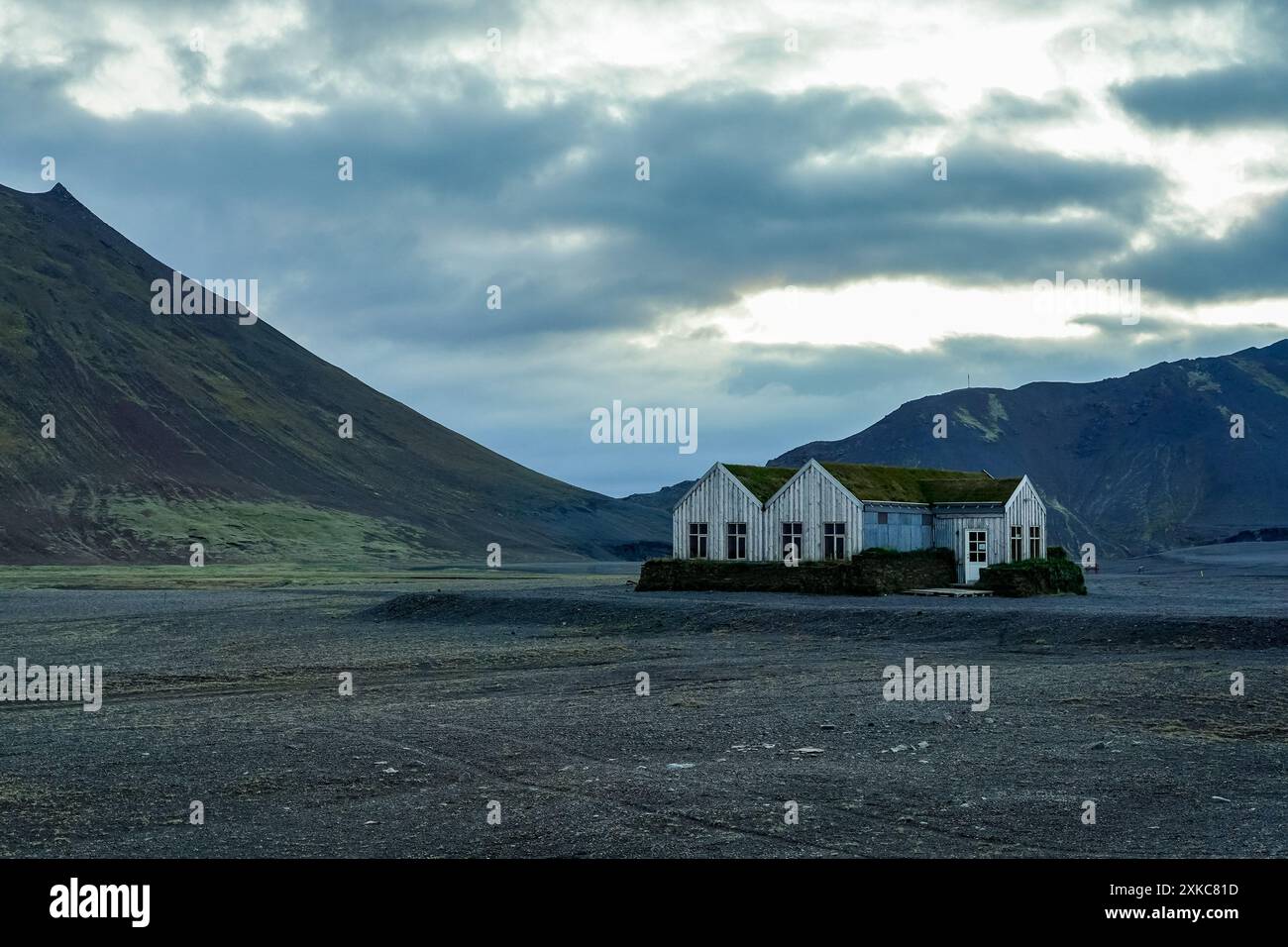 Landhaus im Hochland Islands Stockfoto