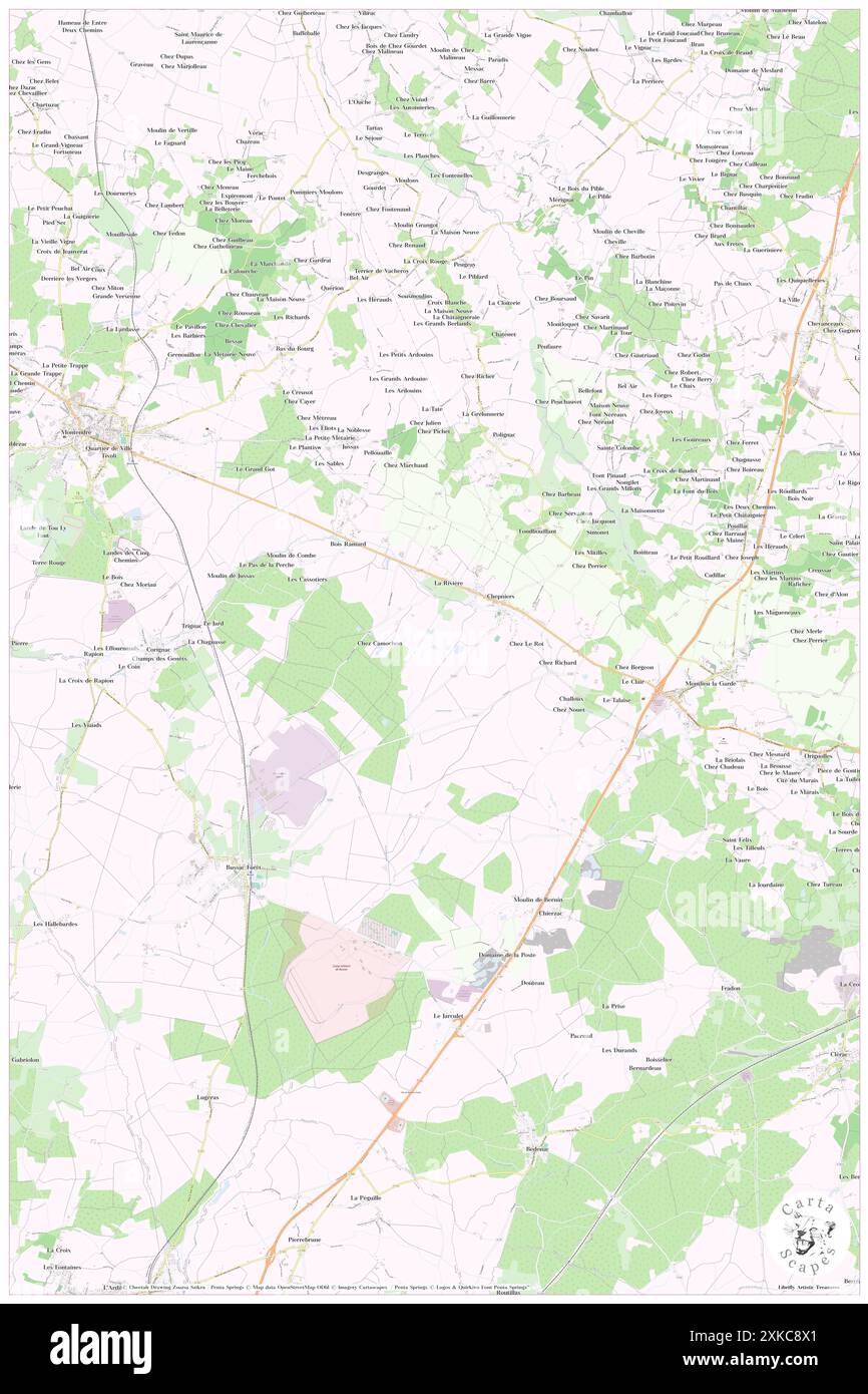 Chepniers, Charente-Maritime, FR, Frankreich, Nouvelle-Aquitaine, n 45 15' 25''', S 0 18' 36'', Karte, Cartascapes Map, veröffentlicht 2024. Erkunden Sie Cartascapes, eine Karte, die die vielfältigen Landschaften, Kulturen und Ökosysteme der Erde enthüllt. Reisen Sie durch Zeit und Raum und entdecken Sie die Verflechtungen der Vergangenheit, Gegenwart und Zukunft unseres Planeten. Stockfoto