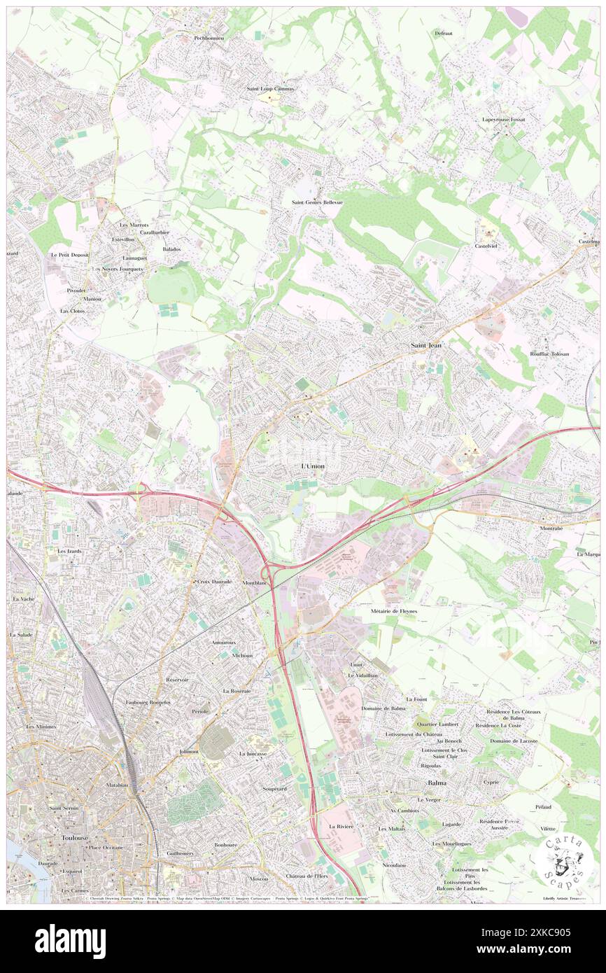 L'Union, Upper Garonne, FR, Frankreich, Occitanie, n 43 39' 22'', N 1 29' 5'', Karte, Cartascapes Map, veröffentlicht 2024. Erkunden Sie Cartascapes, eine Karte, die die vielfältigen Landschaften, Kulturen und Ökosysteme der Erde enthüllt. Reisen Sie durch Zeit und Raum und entdecken Sie die Verflechtungen der Vergangenheit, Gegenwart und Zukunft unseres Planeten. Stockfoto