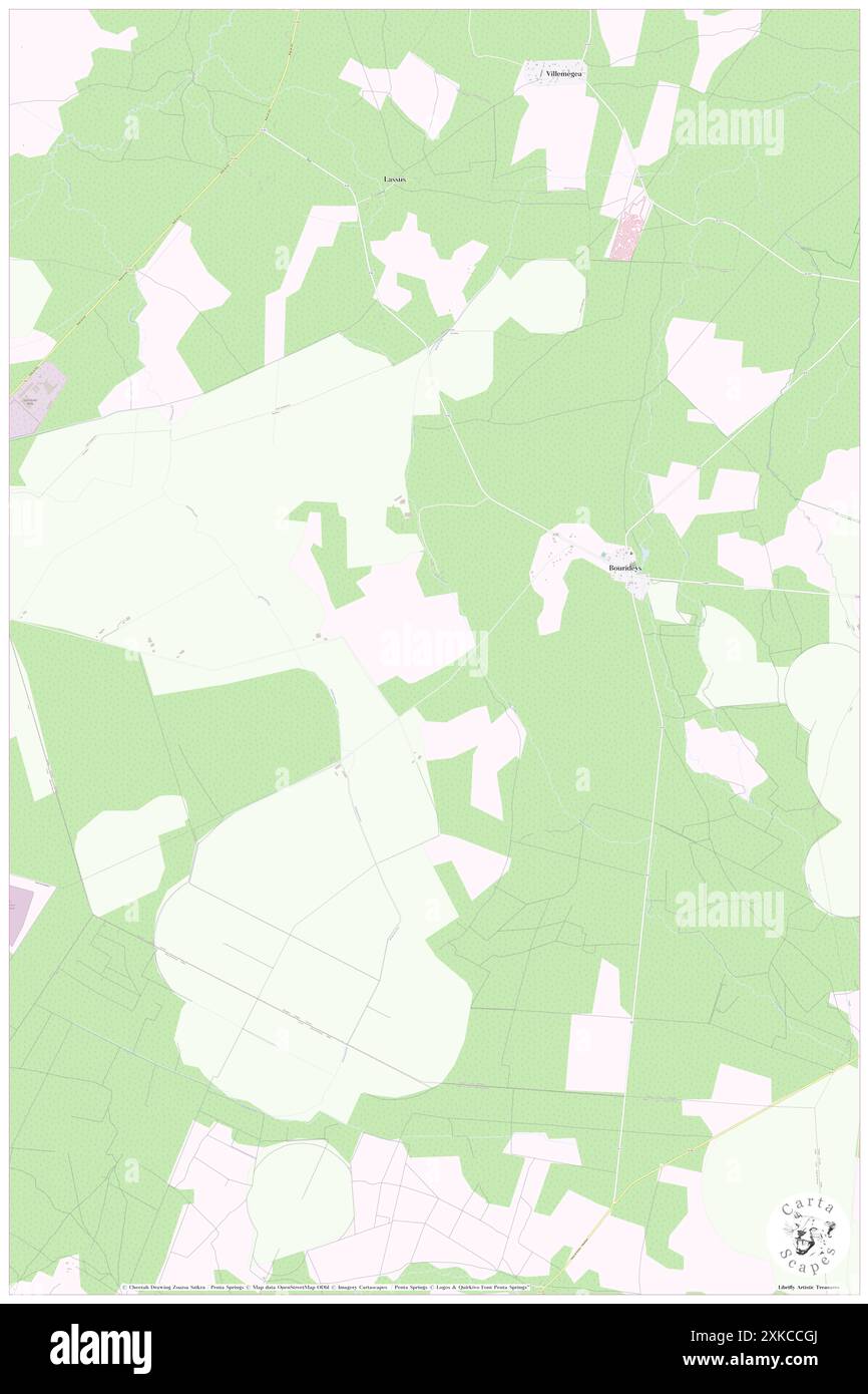 Bourideys, Gironde, FR, Frankreich, Nouvelle-Aquitaine, n 44 22' 5'', S 0 27' 10'', Karte, Cartascapes Map, veröffentlicht 2024. Erkunden Sie Cartascapes, eine Karte, die die vielfältigen Landschaften, Kulturen und Ökosysteme der Erde enthüllt. Reisen Sie durch Zeit und Raum und entdecken Sie die Verflechtungen der Vergangenheit, Gegenwart und Zukunft unseres Planeten. Stockfoto