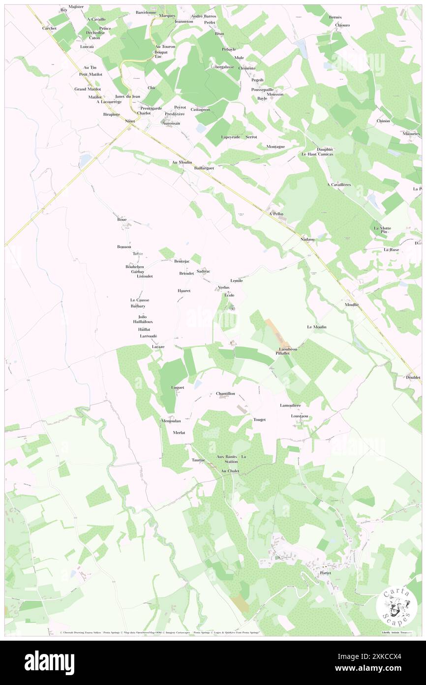 Verlus, Gers, FR, Frankreich, Occitanie, n 43 36' 7'', S 0 11' 48'', Karte, Cartascapes Map, veröffentlicht 2024. Erkunden Sie Cartascapes, eine Karte, die die vielfältigen Landschaften, Kulturen und Ökosysteme der Erde enthüllt. Reisen Sie durch Zeit und Raum und entdecken Sie die Verflechtungen der Vergangenheit, Gegenwart und Zukunft unseres Planeten. Stockfoto