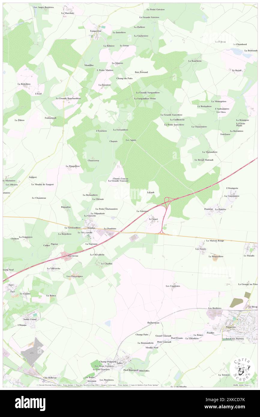 Soudan, Deux-Sèvres, FR, Frankreich, Nouvelle-Aquitaine, n 46 25' 22'', S 0 6' 35'', Karte, Cartascapes Map, veröffentlicht 2024. Erkunden Sie Cartascapes, eine Karte, die die vielfältigen Landschaften, Kulturen und Ökosysteme der Erde enthüllt. Reisen Sie durch Zeit und Raum und entdecken Sie die Verflechtungen der Vergangenheit, Gegenwart und Zukunft unseres Planeten. Stockfoto