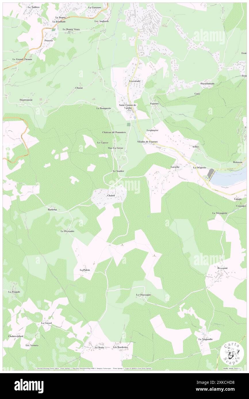 Saint-Cernin-de-Larche, Corrèze, FR, Frankreich, Nouvelle-Aquitaine, n 45 6' 11'', N 1 24' 54'', Karte, Cartascapes Map, veröffentlicht 2024. Erkunden Sie Cartascapes, eine Karte, die die vielfältigen Landschaften, Kulturen und Ökosysteme der Erde enthüllt. Reisen Sie durch Zeit und Raum und entdecken Sie die Verflechtungen der Vergangenheit, Gegenwart und Zukunft unseres Planeten. Stockfoto