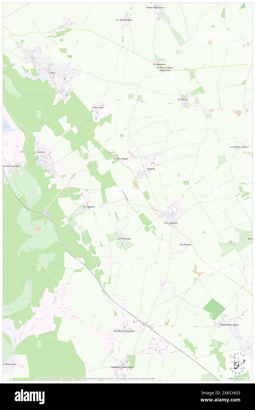 Barquet, Eure, FR, Frankreich, Normandie, n 49 2' 45'', N 0 51' 30'', Karte, Cartascapes Map, veröffentlicht 2024. Erkunden Sie Cartascapes, eine Karte, die die vielfältigen Landschaften, Kulturen und Ökosysteme der Erde enthüllt. Reisen Sie durch Zeit und Raum und entdecken Sie die Verflechtungen der Vergangenheit, Gegenwart und Zukunft unseres Planeten. Stockfoto