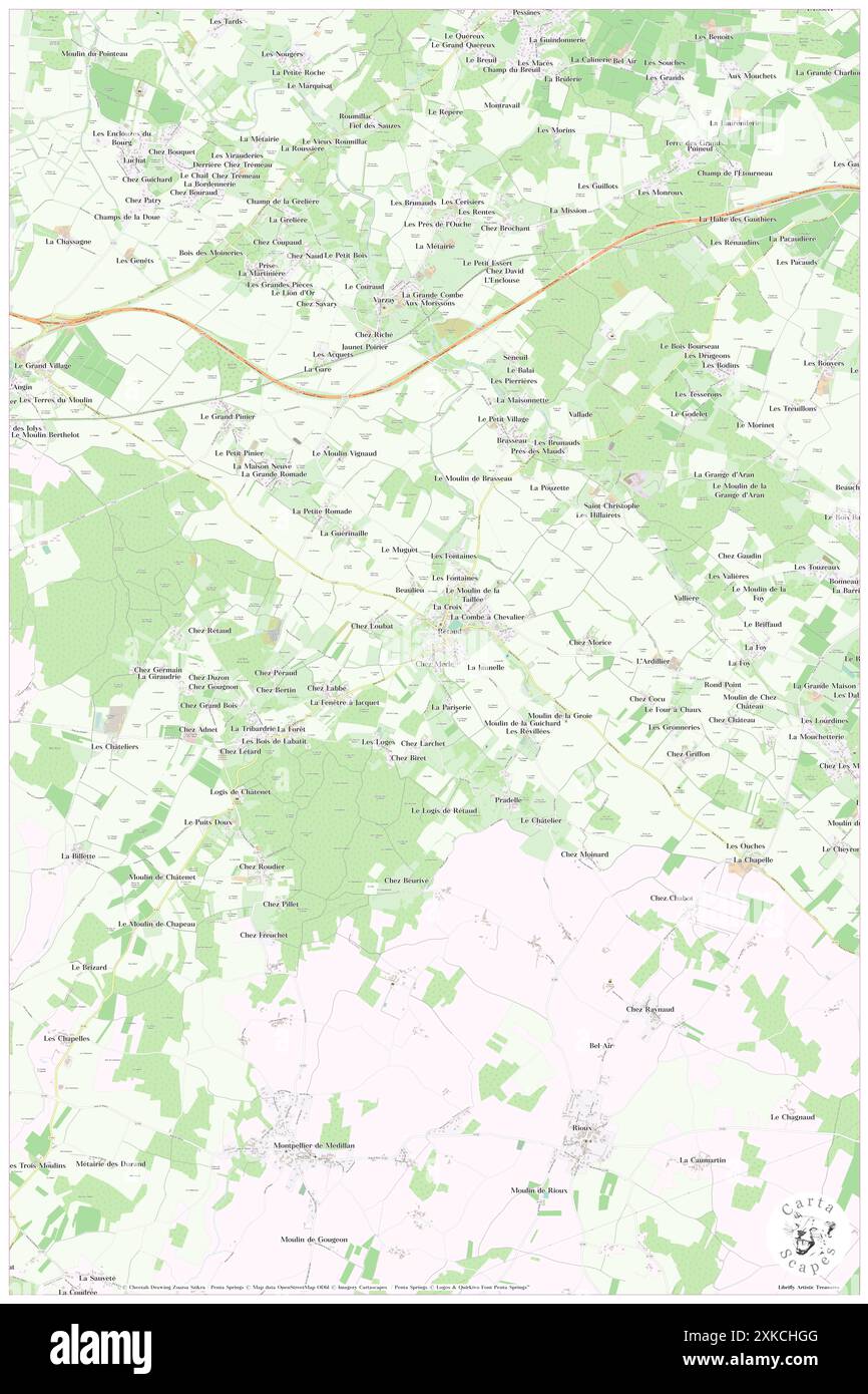 Retaud, Charente-Maritime, FR, Frankreich, Nouvelle-Aquitaine, n 45 40' 40'', S 0 43' 37'', Karte, Cartascapes Map, veröffentlicht 2024. Erkunden Sie Cartascapes, eine Karte, die die vielfältigen Landschaften, Kulturen und Ökosysteme der Erde enthüllt. Reisen Sie durch Zeit und Raum und entdecken Sie die Verflechtungen der Vergangenheit, Gegenwart und Zukunft unseres Planeten. Stockfoto