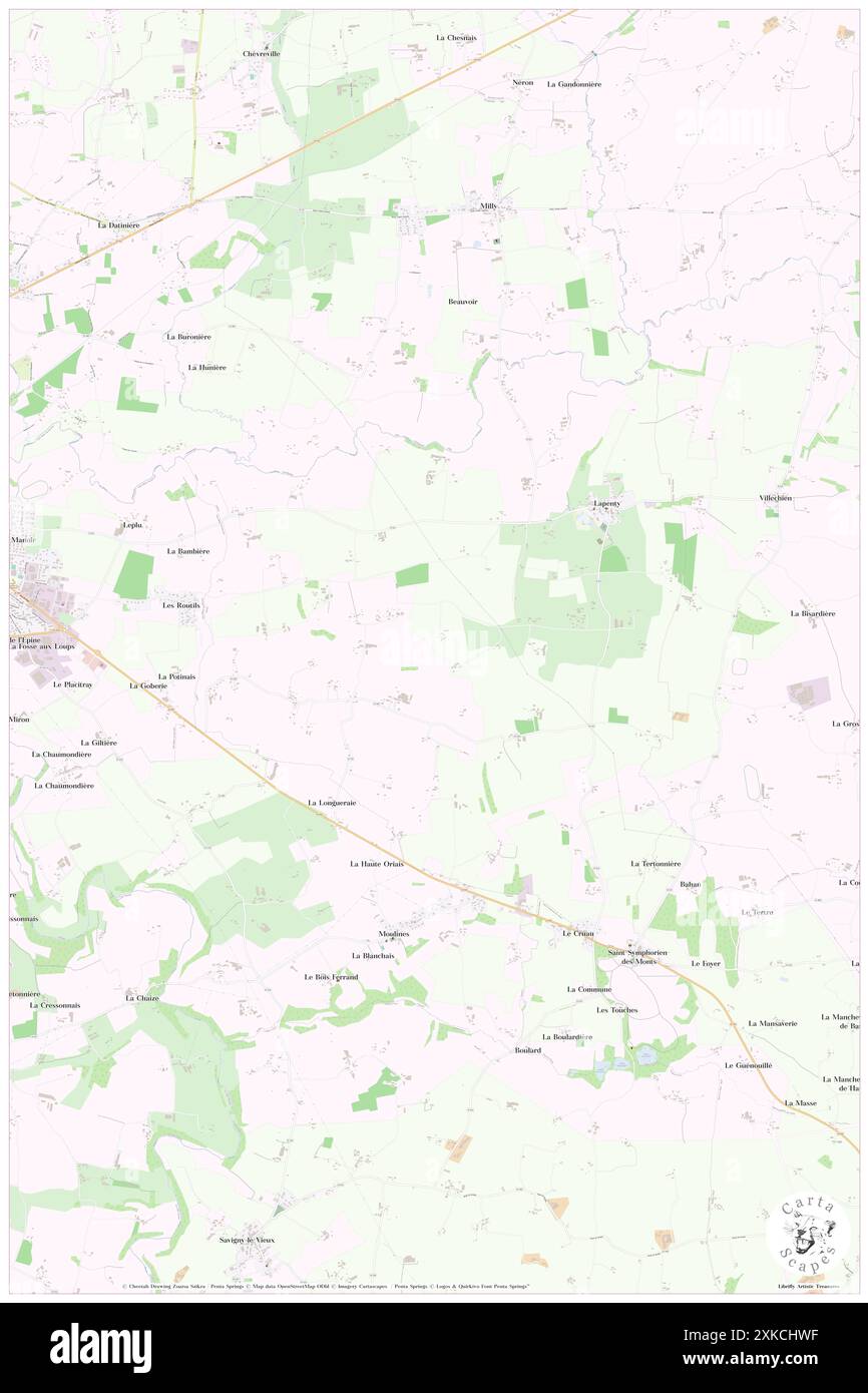 Lapenty, Manche, FR, Frankreich, Normandie, n 48 34' 45'', S 1 0' 24'', Karte, Cartascapes Map, veröffentlicht 2024. Erkunden Sie Cartascapes, eine Karte, die die vielfältigen Landschaften, Kulturen und Ökosysteme der Erde enthüllt. Reisen Sie durch Zeit und Raum und entdecken Sie die Verflechtungen der Vergangenheit, Gegenwart und Zukunft unseres Planeten. Stockfoto