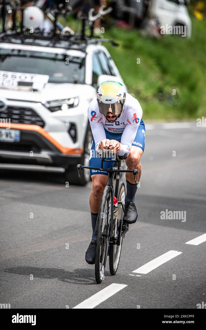 ANTHONY TURGIS von TOTALENERGIES Cycling in der Tour de France Stage 7 TT (Zeitfahren), zwischen Nuits-Saints-Georges und Gevrey-Chamertain, 24.05.07.24. Stockfoto